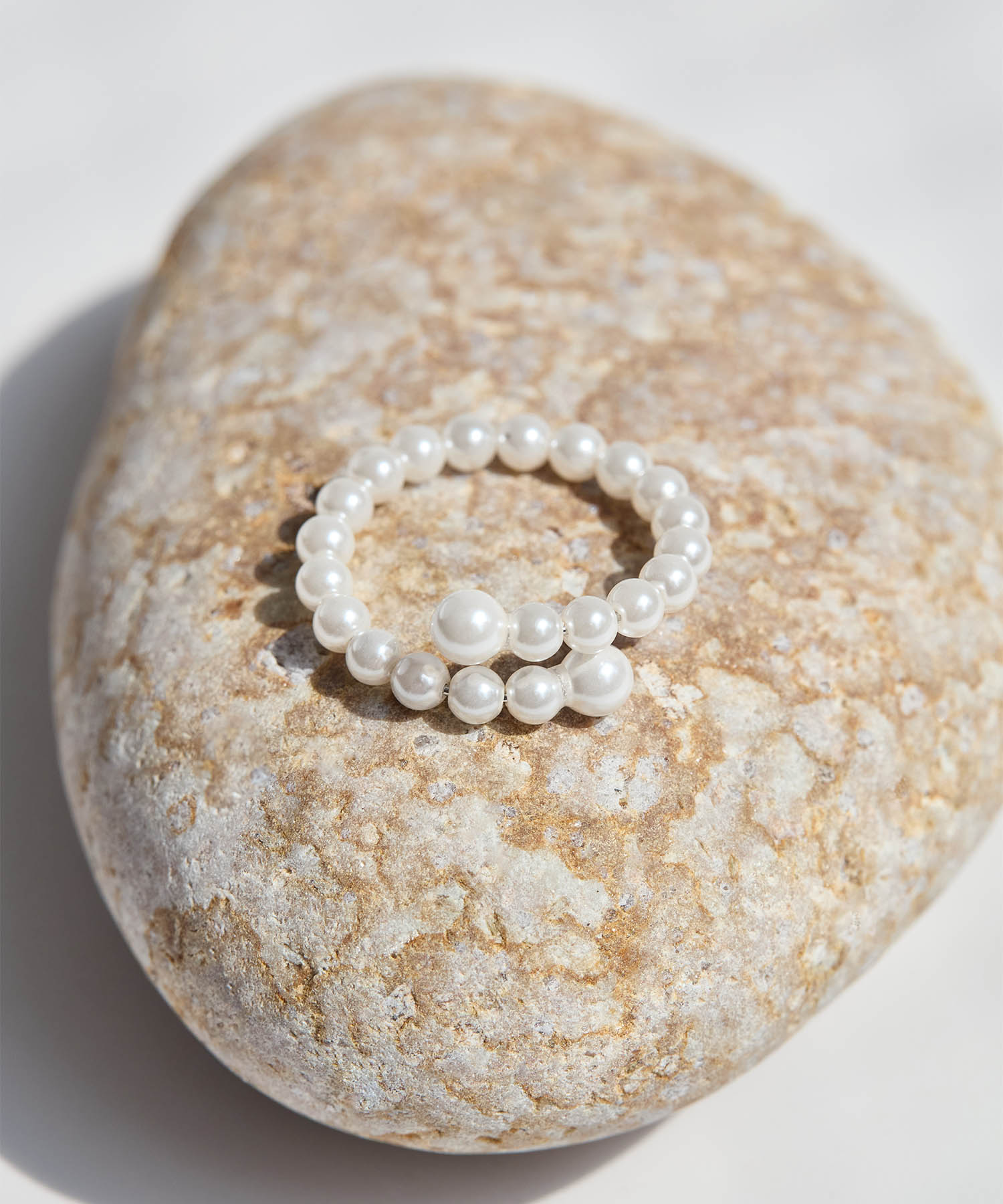 【当日発送】パールダブルラインデザインリング