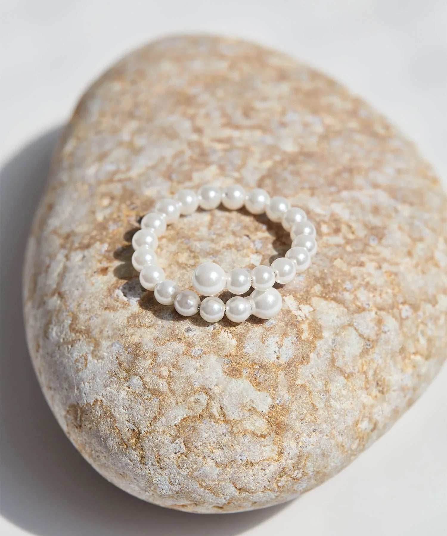 【当日発送】パールダブルラインデザインリング