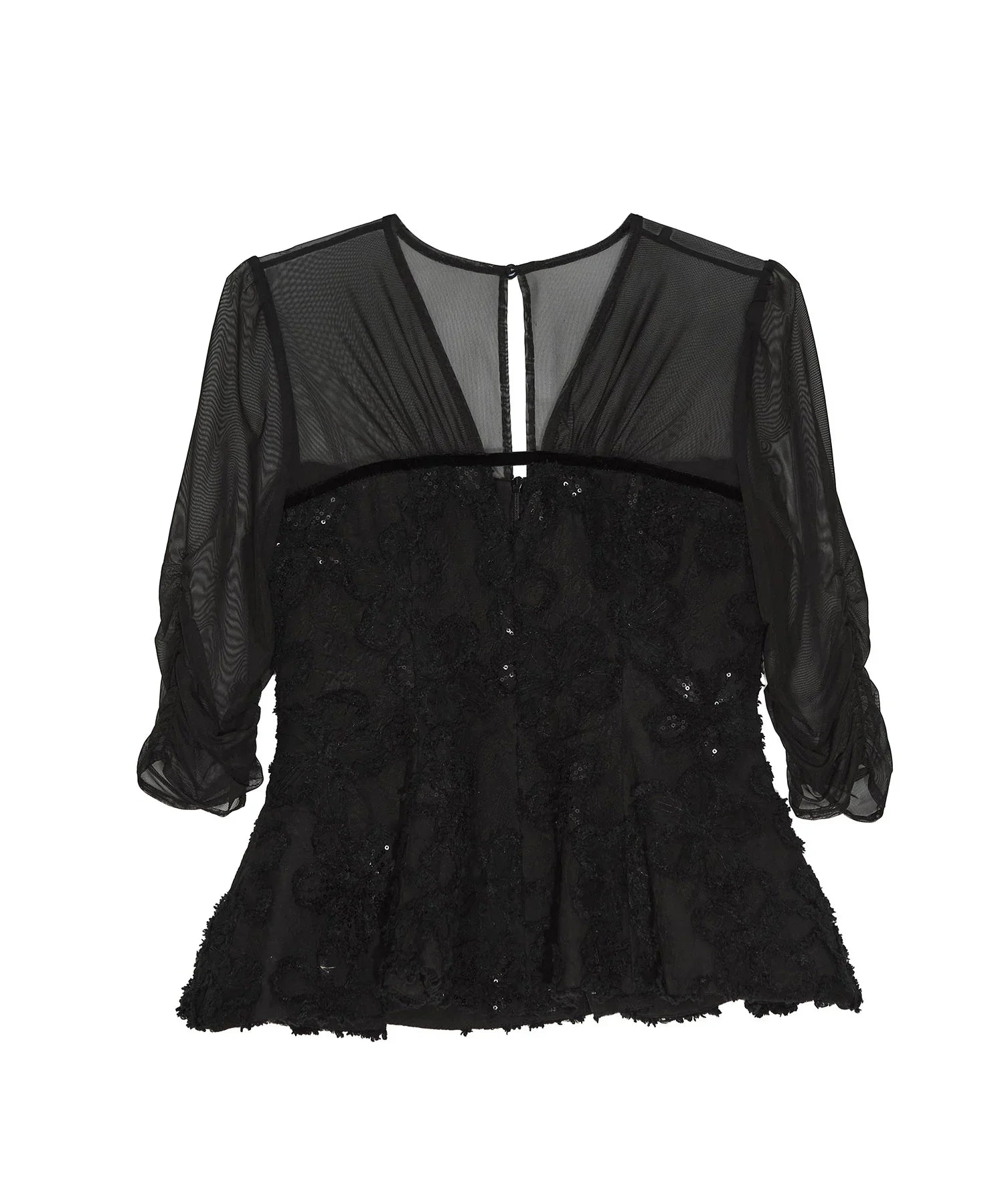 【LEJA LUXE】フラワーレースペプラムセットアップドレス