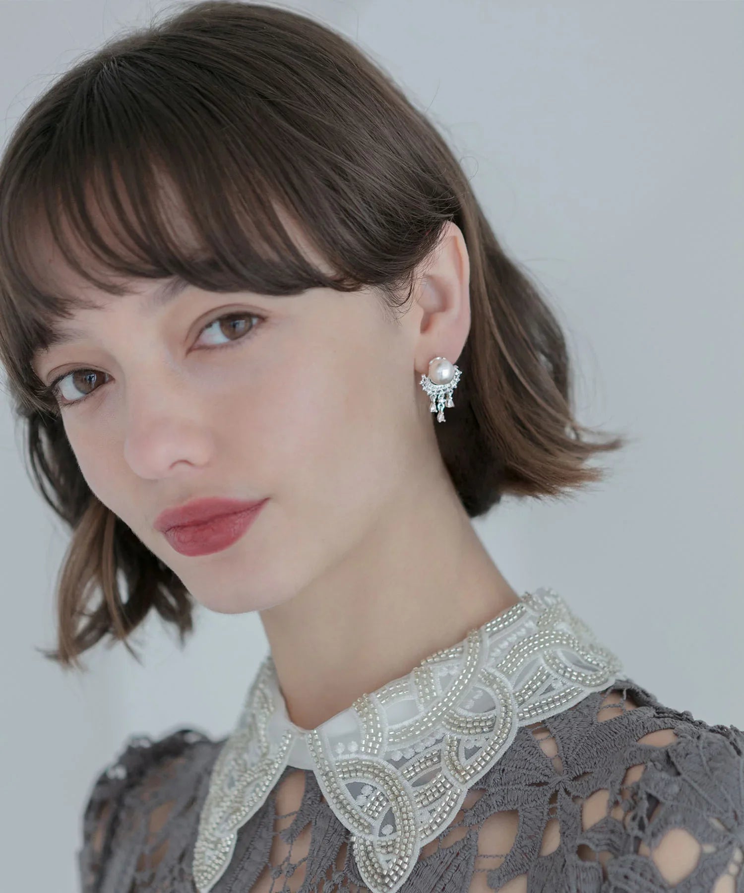 【当日発送】パールドロップビジューピアス