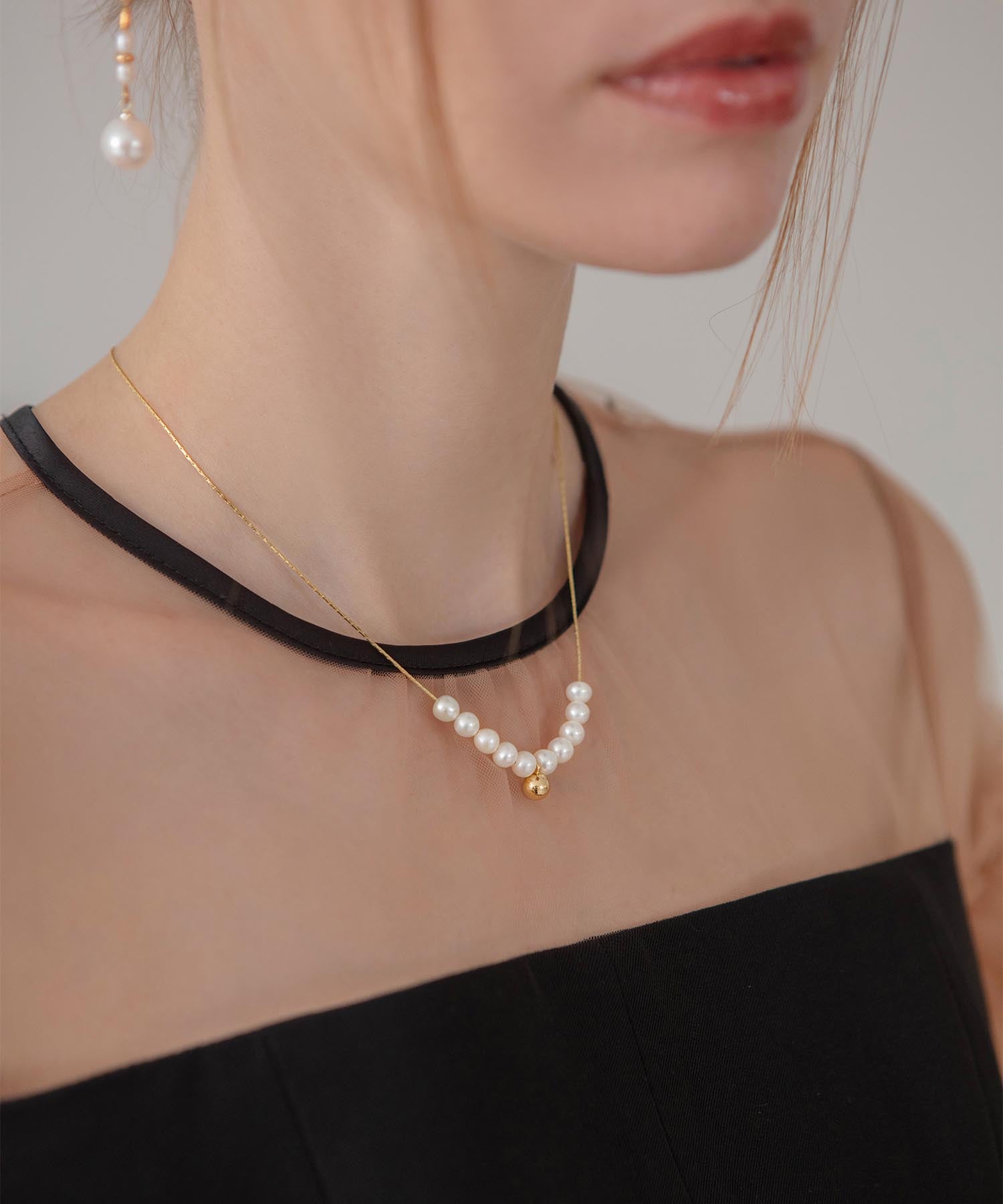 【当日発送】パールゴールドデザインネックレス