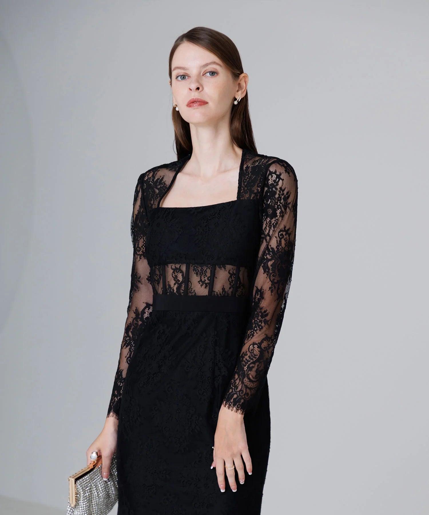 【LEJA LUXE】レースチューブデザインマーメイドドレス