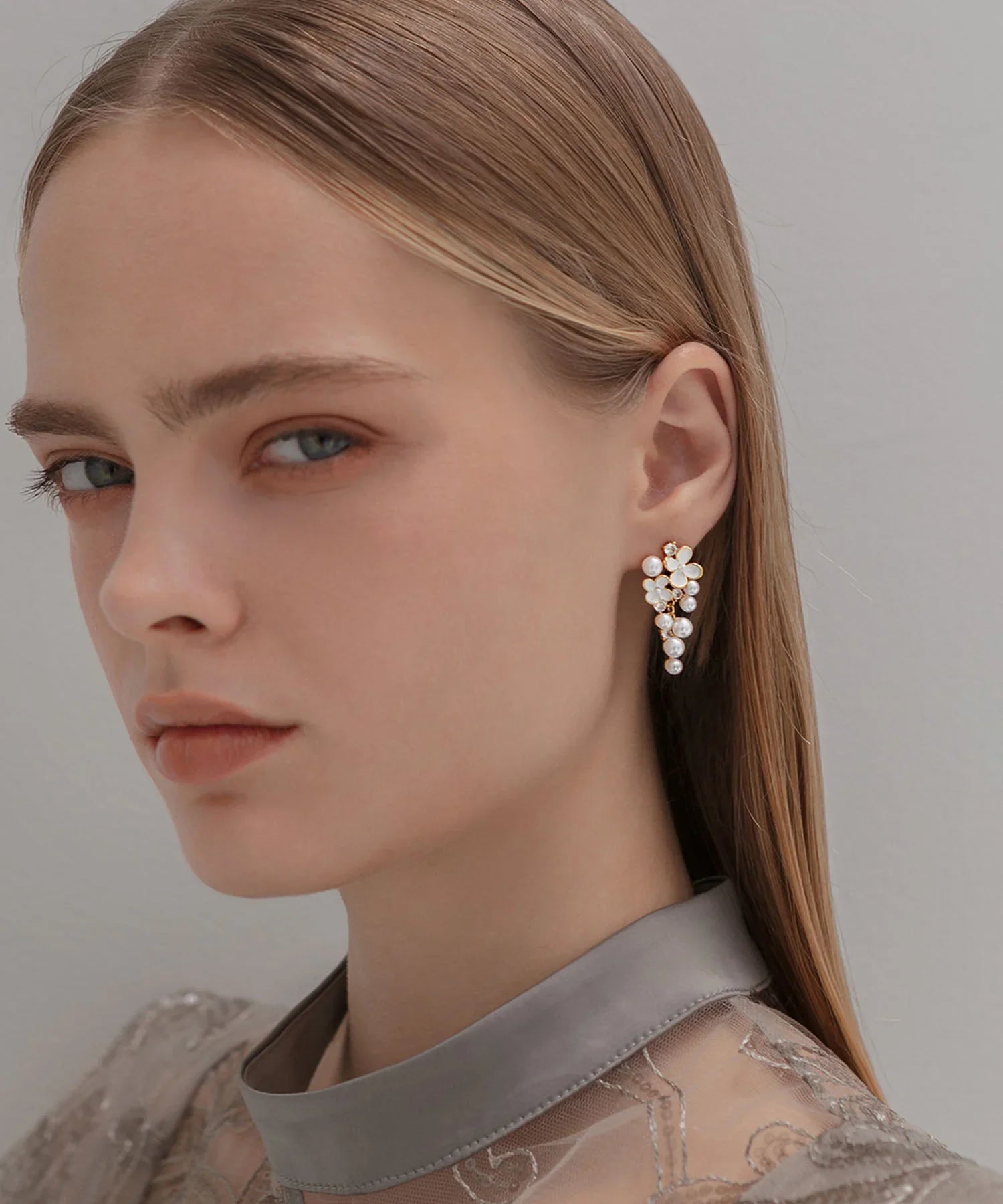 【当日発送】パールブーケドロップピアス