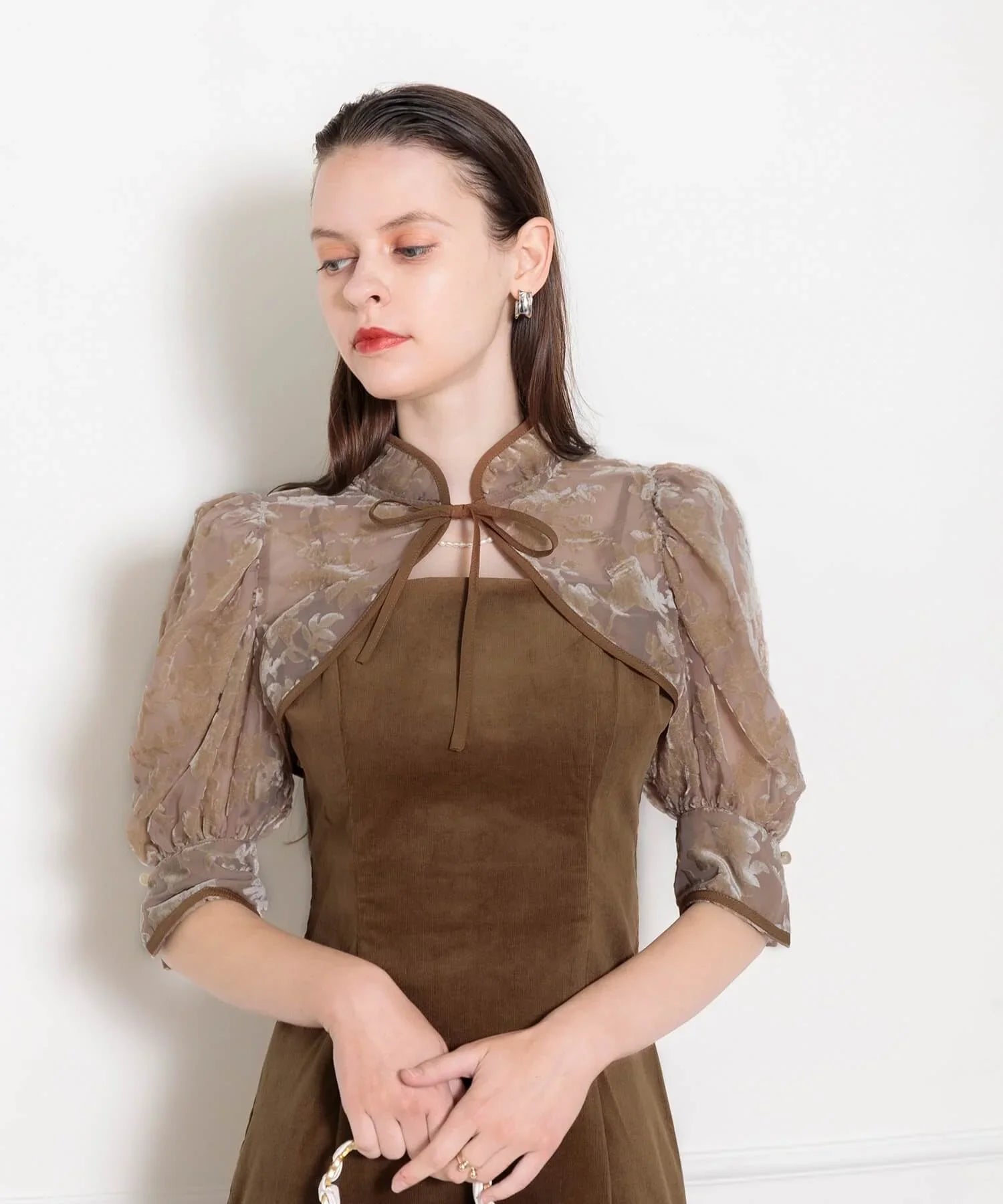 【当日発送】花柄ボレロセットアップマーメイドワンピースドレス