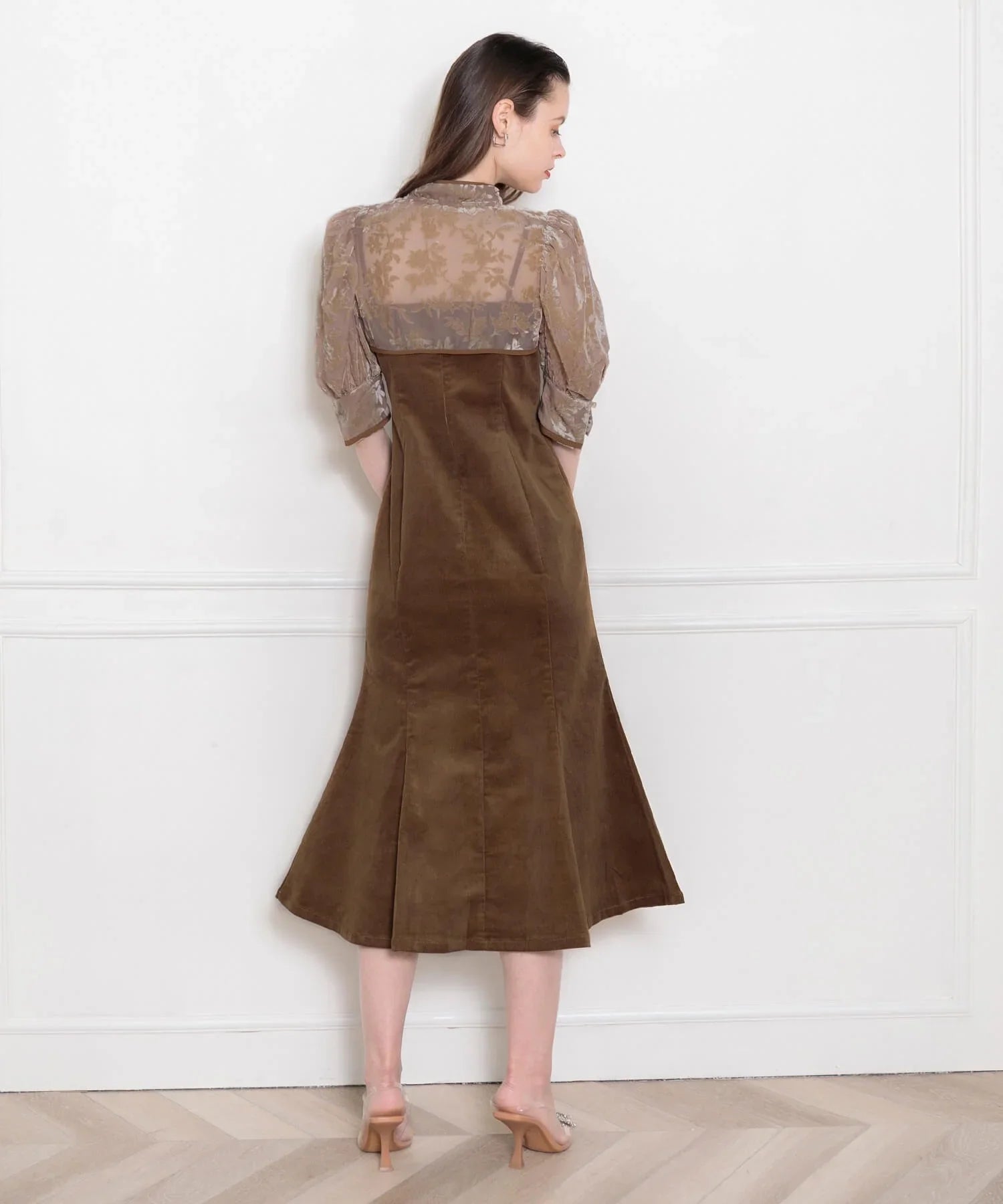 【当日発送】花柄ボレロセットアップマーメイドワンピースドレス