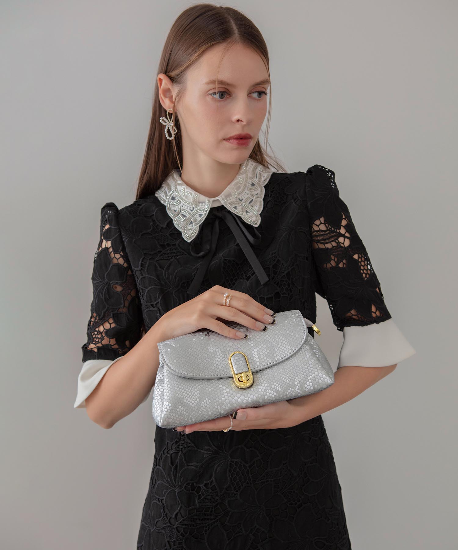 【当日発送】2WAYパイソンゴールドチェーンバッグ