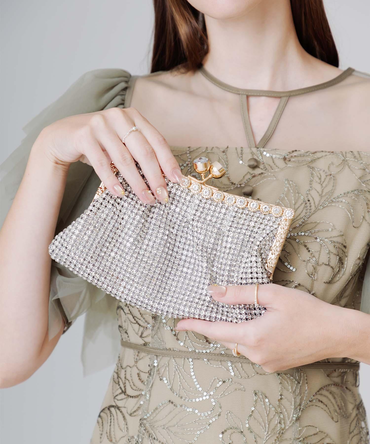 【当日発送】2WAYジュエルストーンビジューバッグ