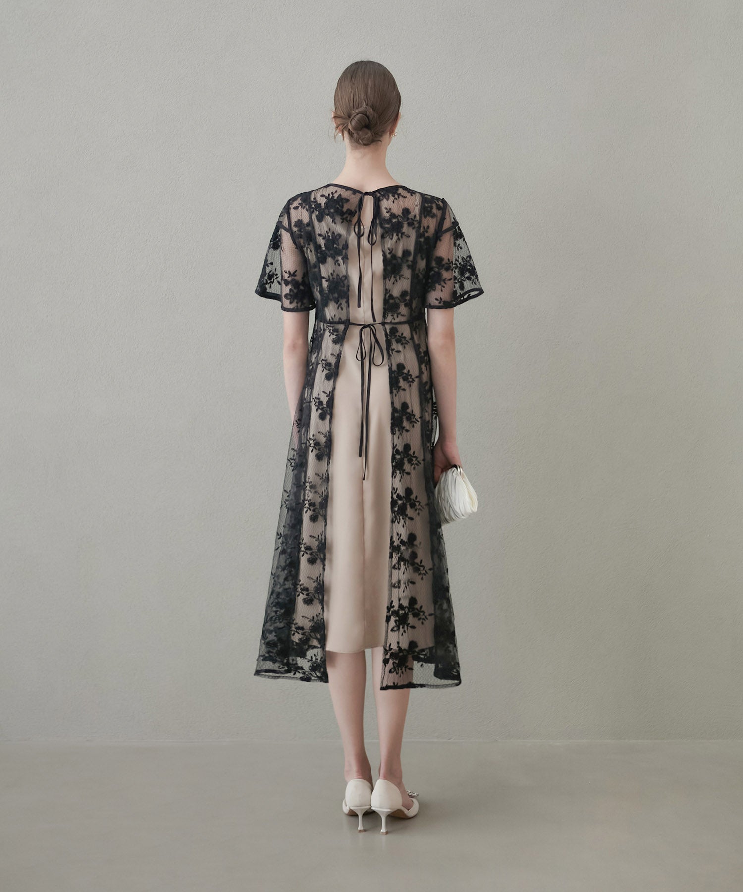 【当日発送】花柄バックリボンワンピースセットアップワンピースドレス