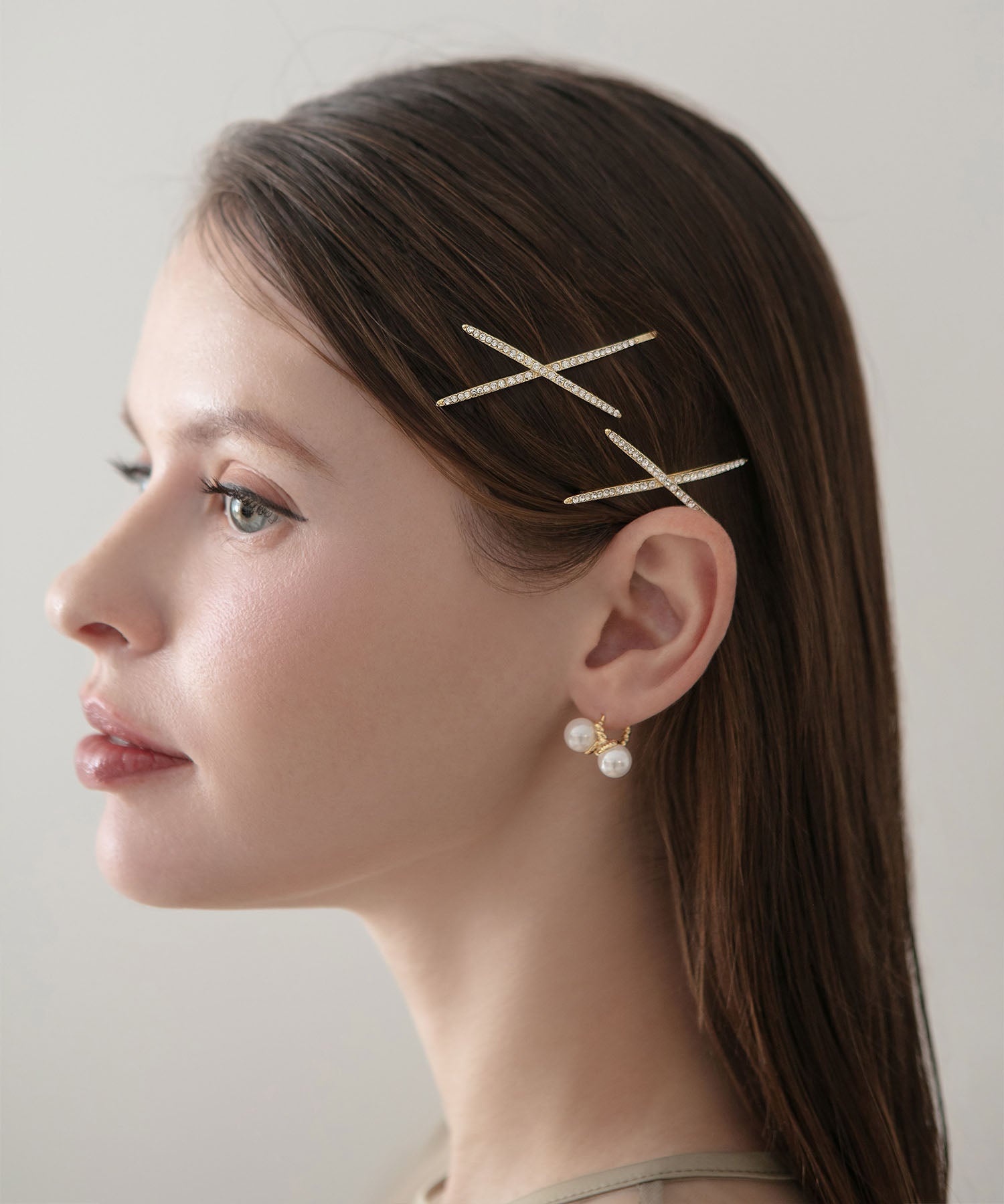 【当日発送】クロスビジューヘアピンセット