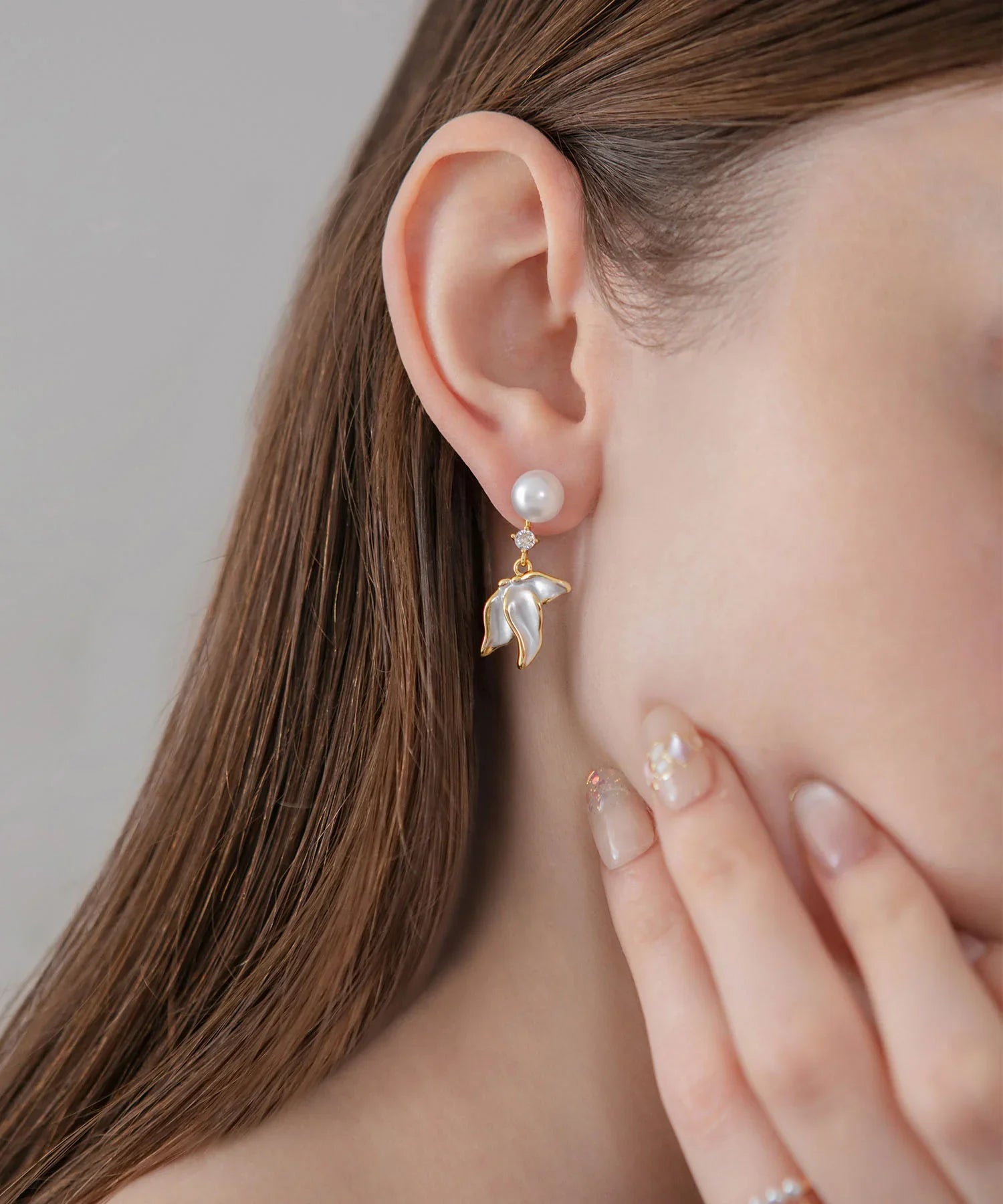 【当日発送】フラワードロップパールピアス