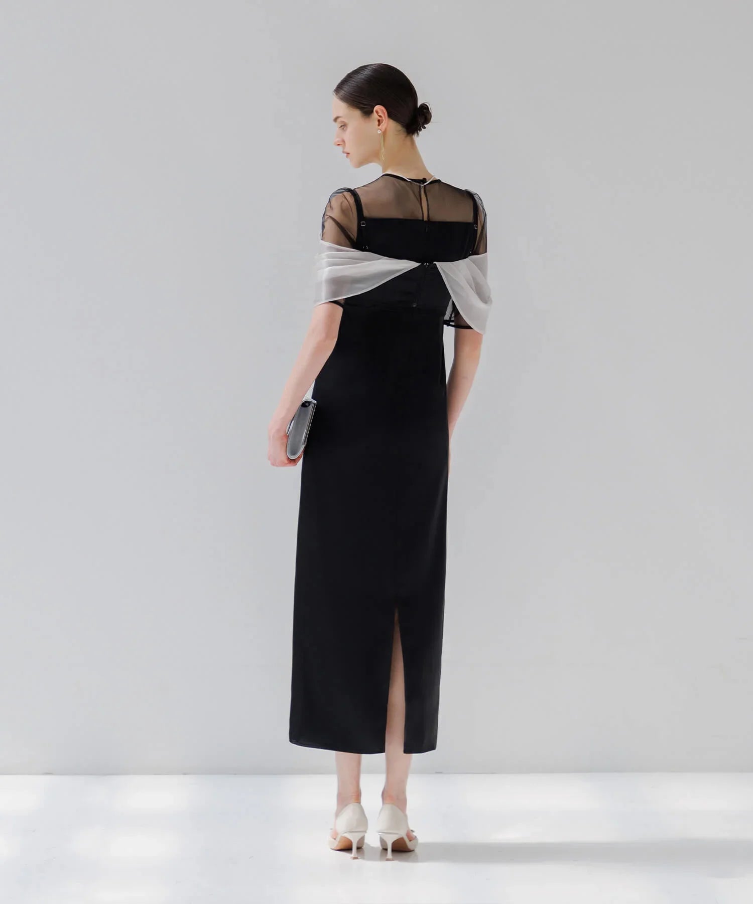 【SOLD OUT】2WAYシアーレイヤードビスチェIラインワンピースドレス