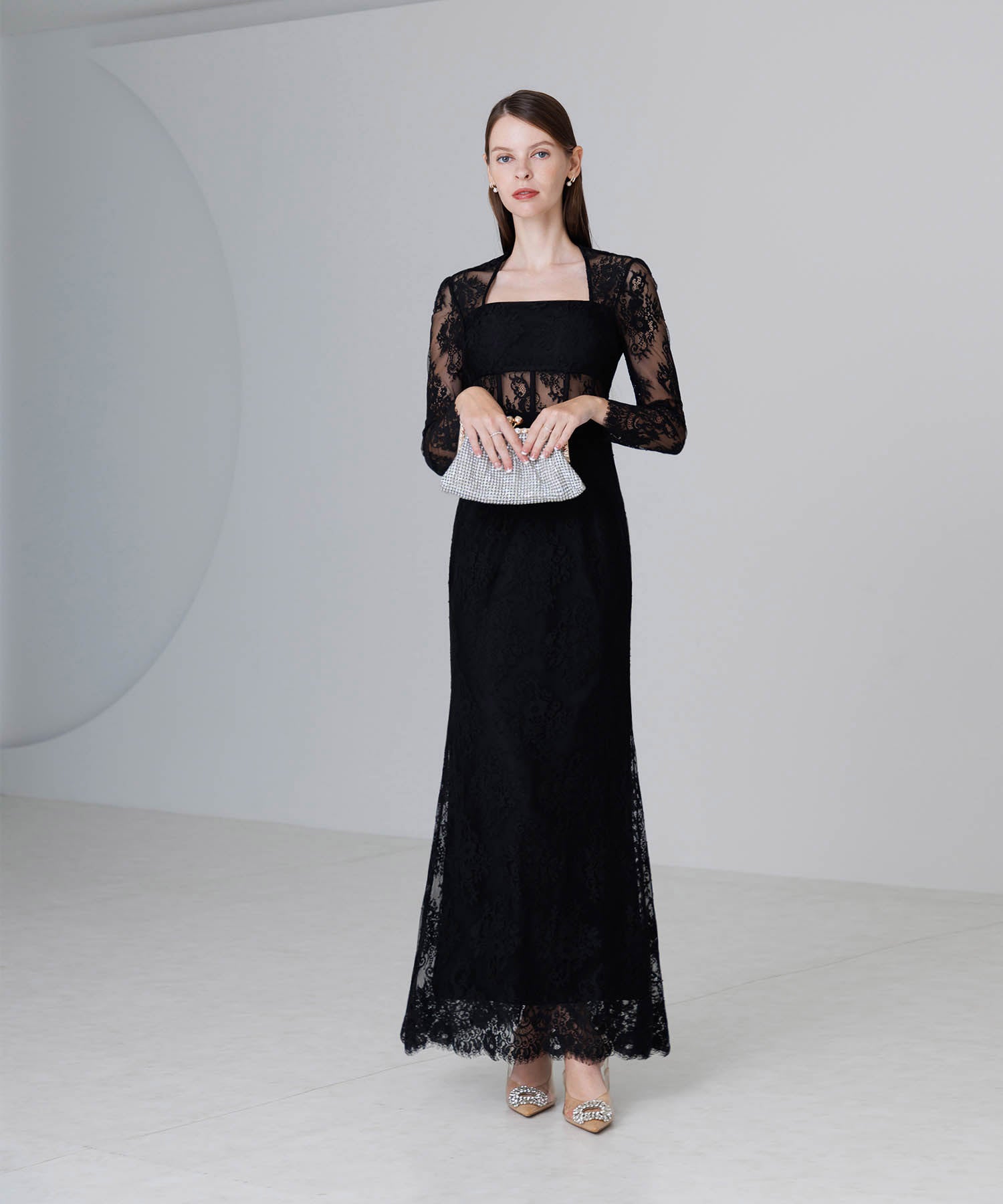 【LEJA LUXE】レースチューブデザインマーメイドドレス