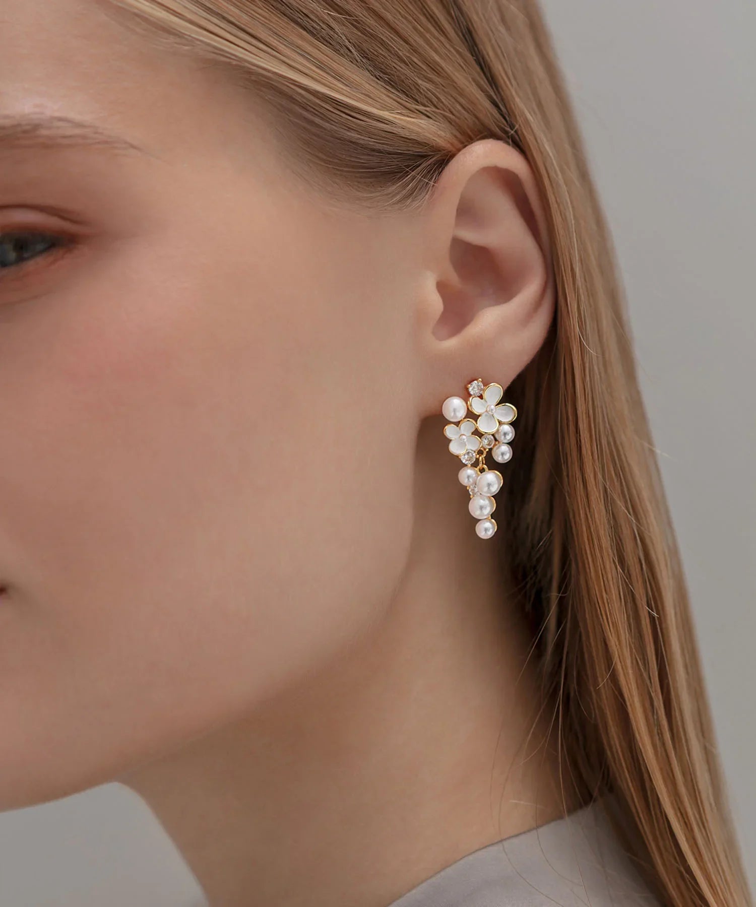 【当日発送】パールブーケドロップピアス