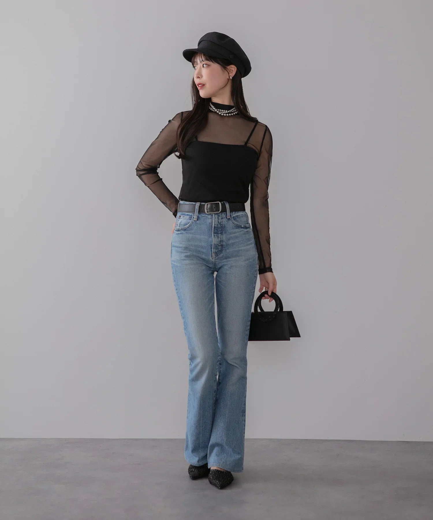 【一部当日発送】シアーフラワーレースレイヤードワンピース