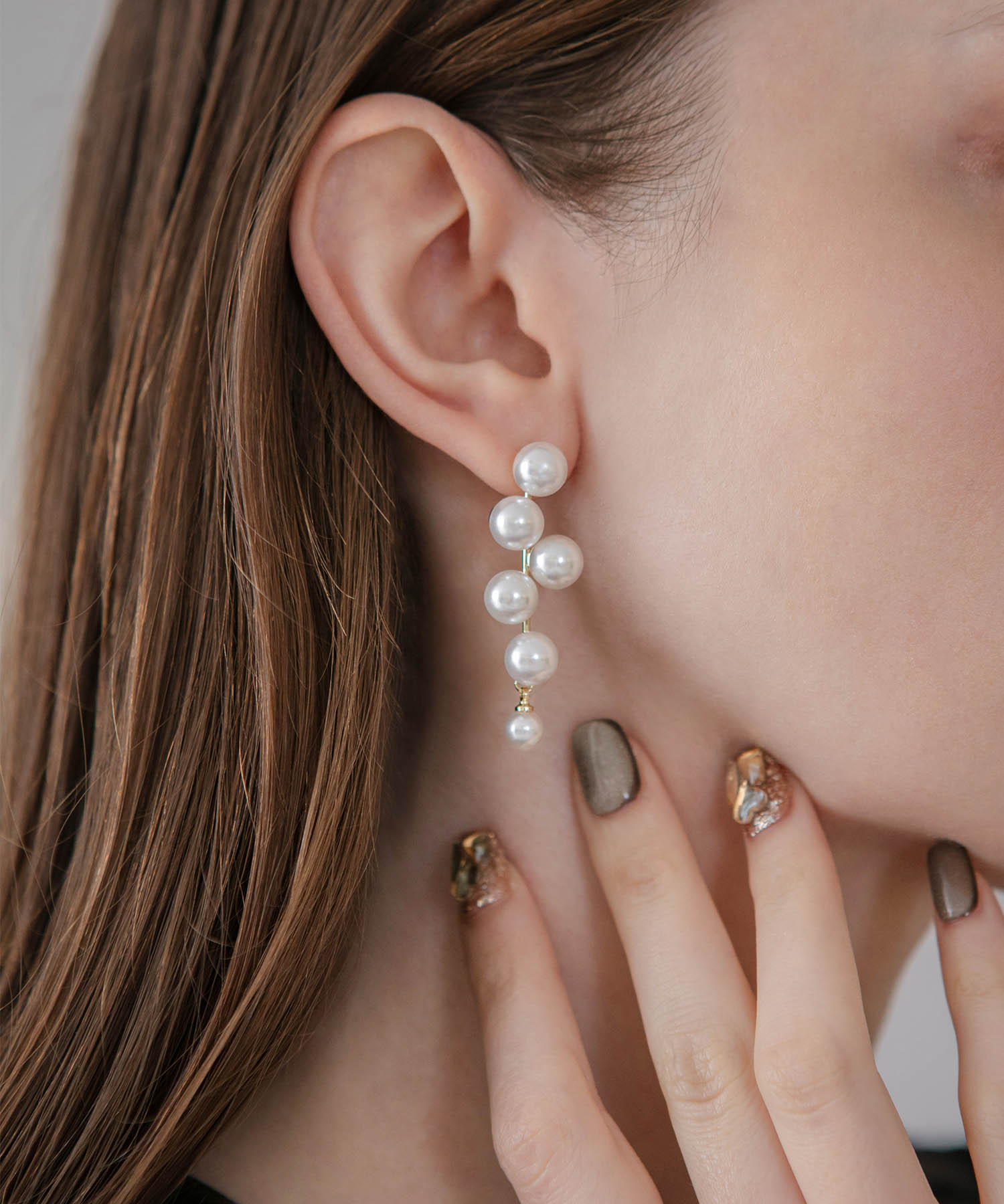 【当日発送】ドロップパールデザインピアス