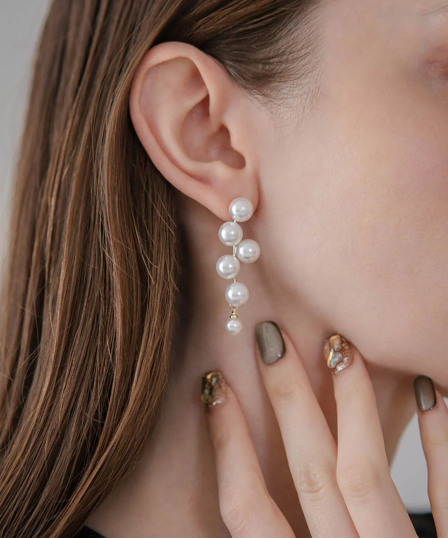 【当日発送】ドロップパールデザインピアス