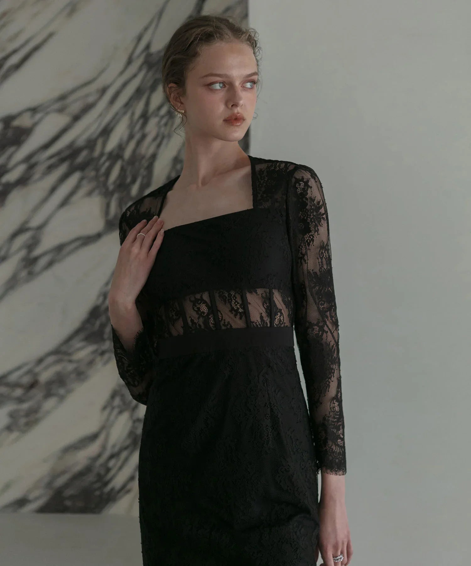 【LEJA LUXE】レースチューブデザインマーメイドドレス