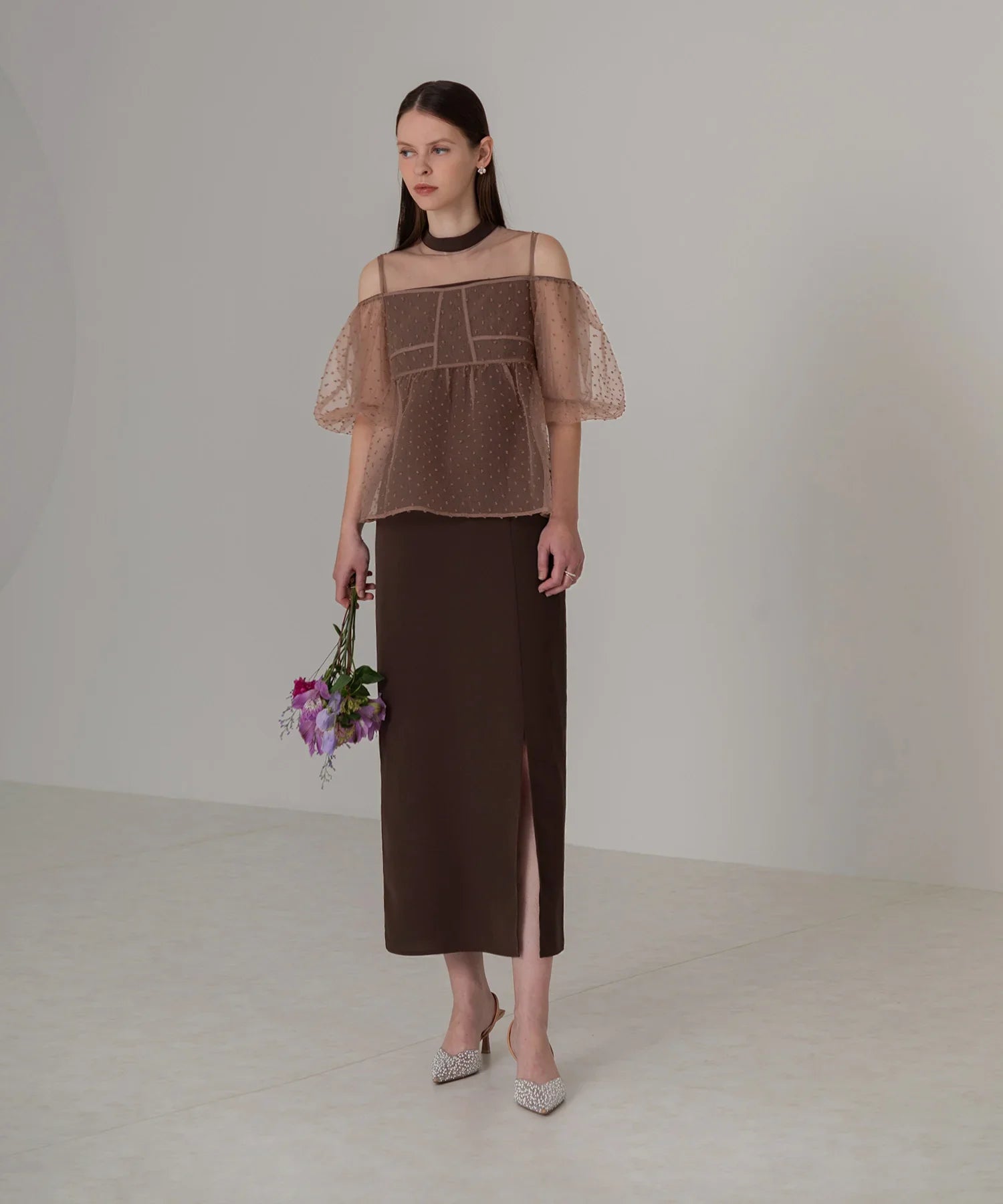 【当日発送】 レースドットビスチェセットアップIラインワンピースドレス