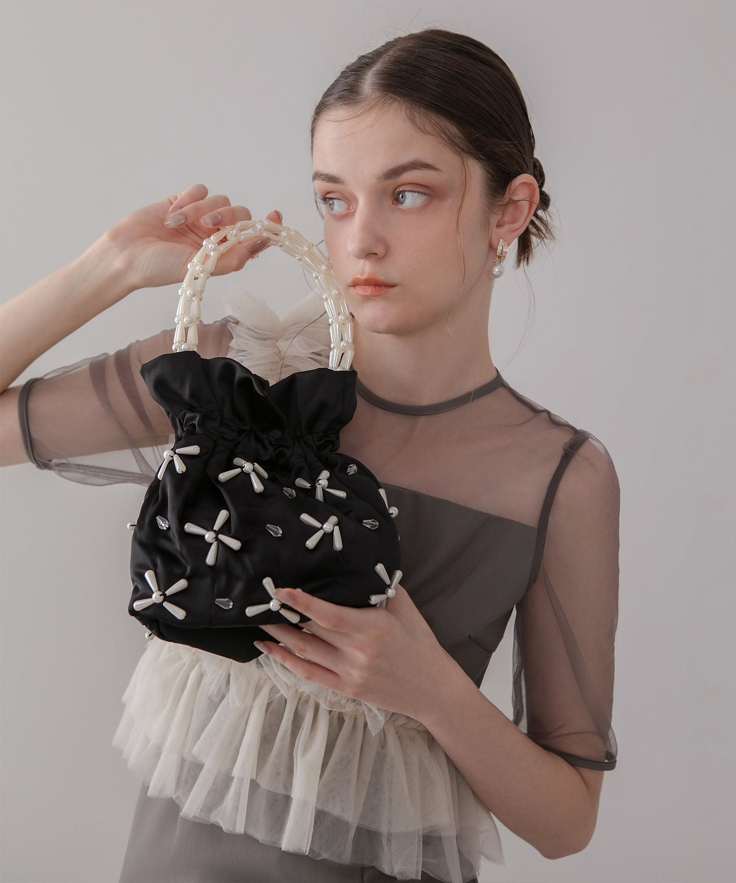 【当日発送】パールビーズハンドルバッグ