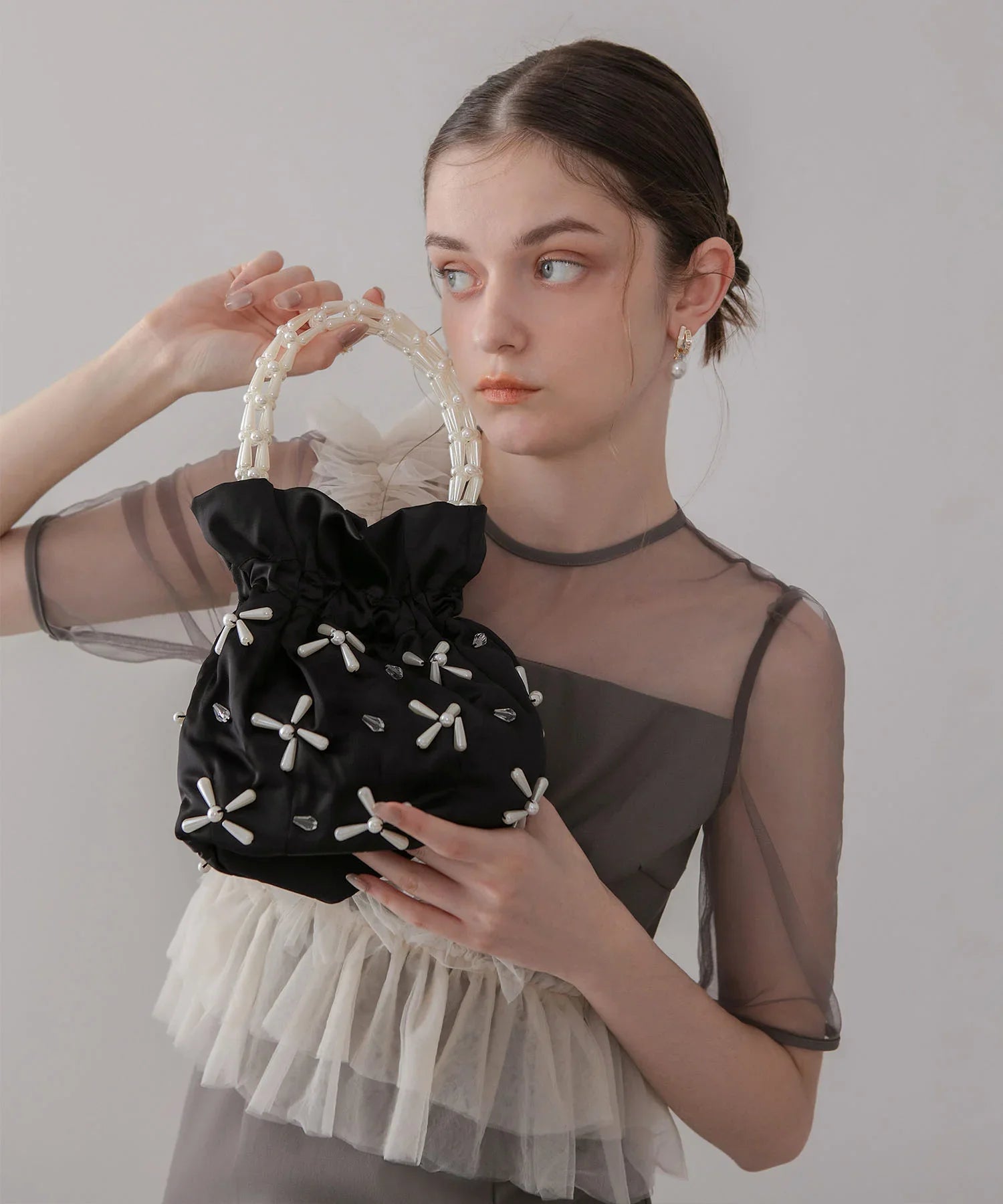 【当日発送】パールビーズハンドルバッグ