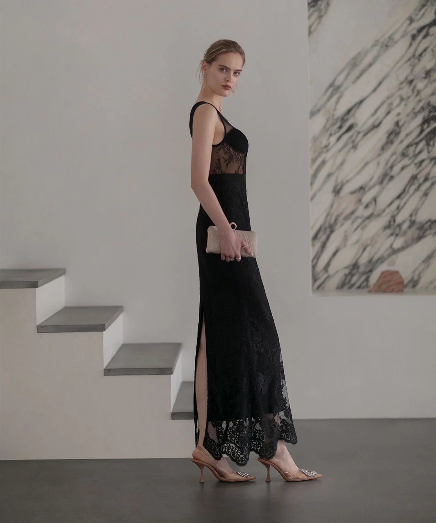 【LEJA LUXE】シェルカップレースマーメイドドレス