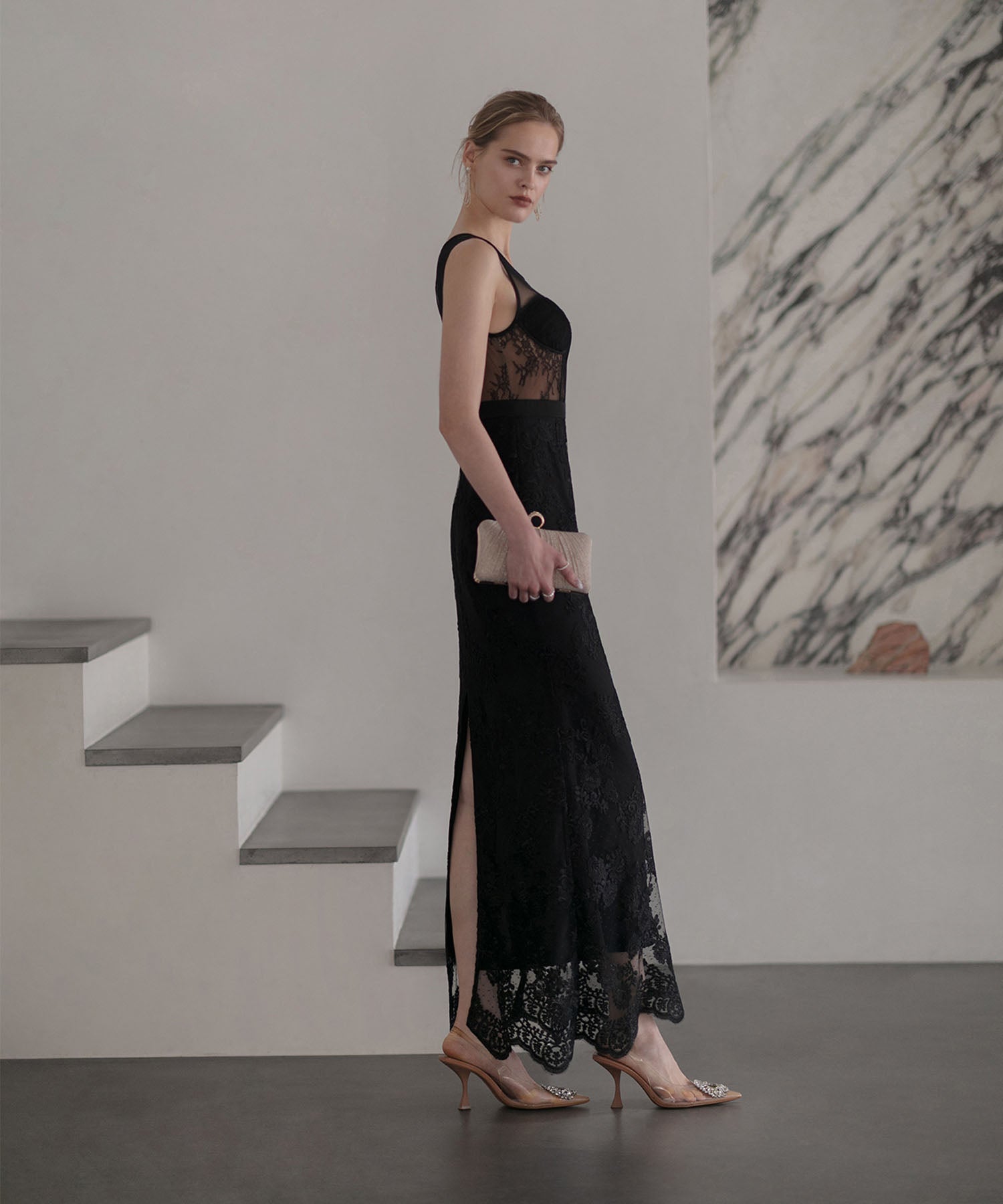 【LEJA LUXE】シェルカップレースマーメイドドレス