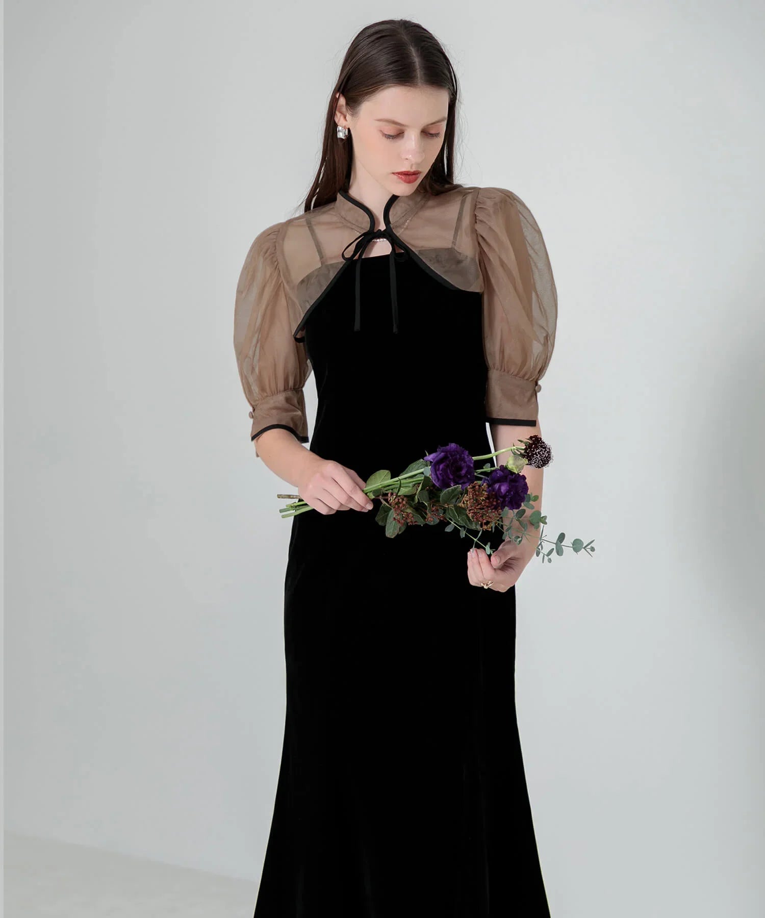 【当日発送】花柄ボレロセットアップマーメイドワンピースドレス