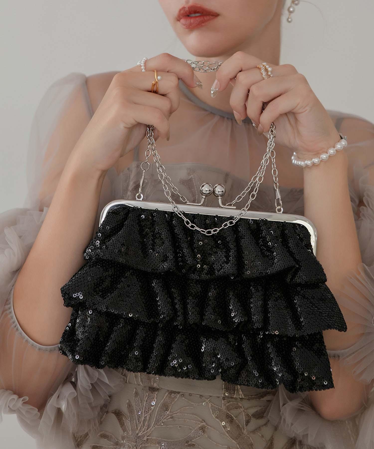 【当日発送】スパンコールフリルデザイン2WAYバッグ