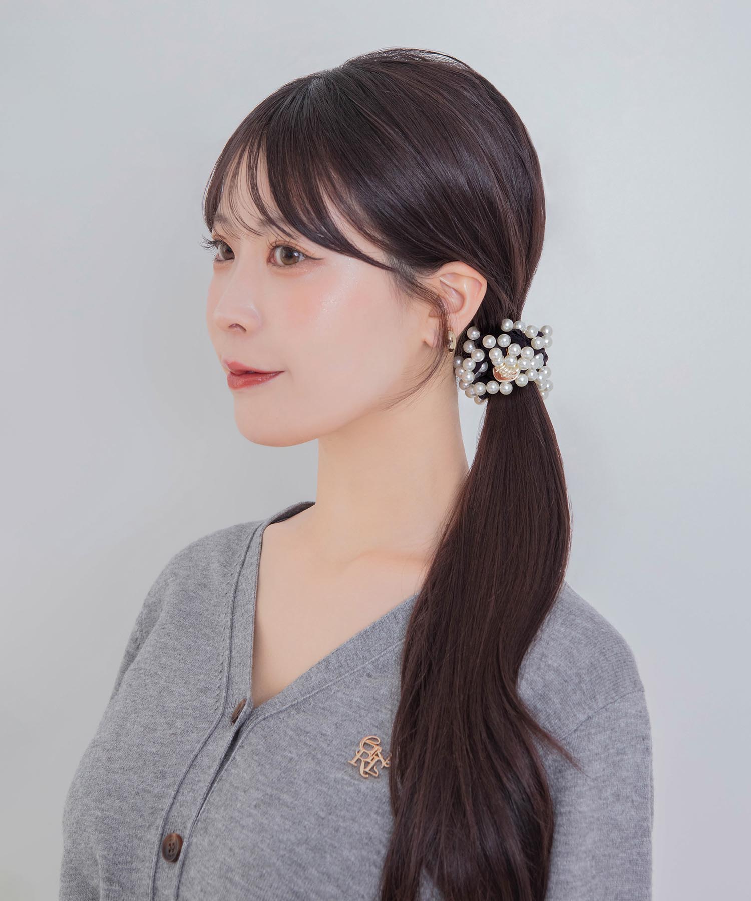 【当日発送】エッジパールボリュームシュシュ