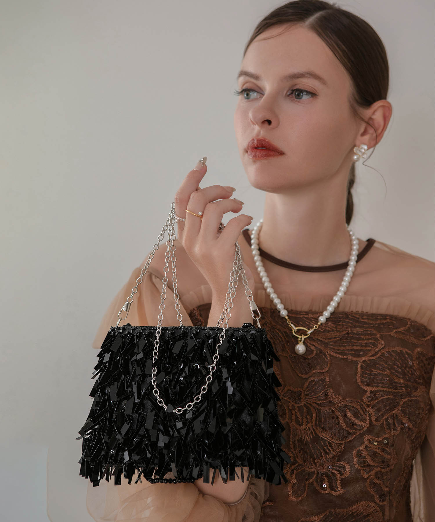 【当日発送】フリンジスパンコール2WAYバッグ