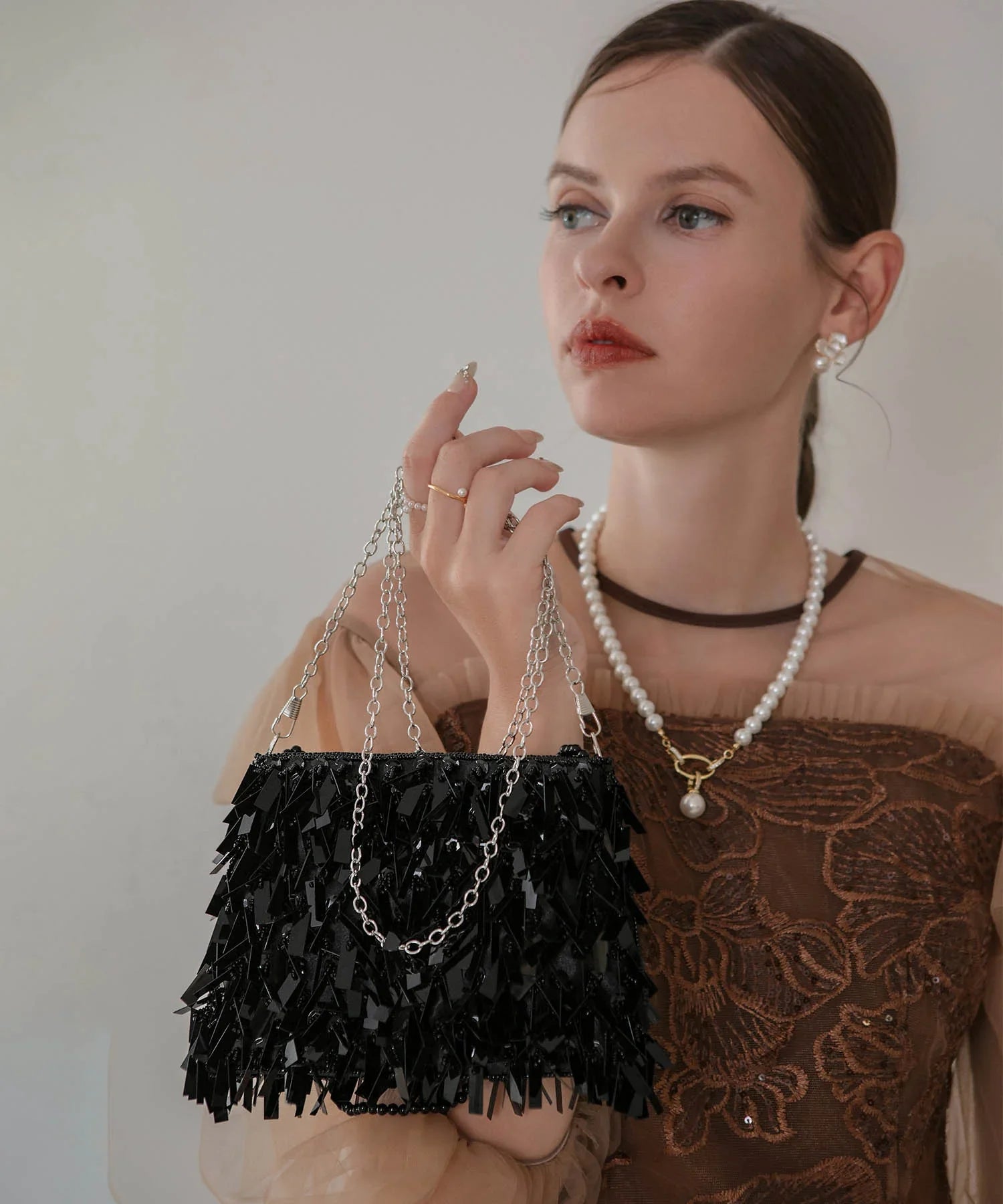 【当日発送】フリンジスパンコール2WAYバッグ