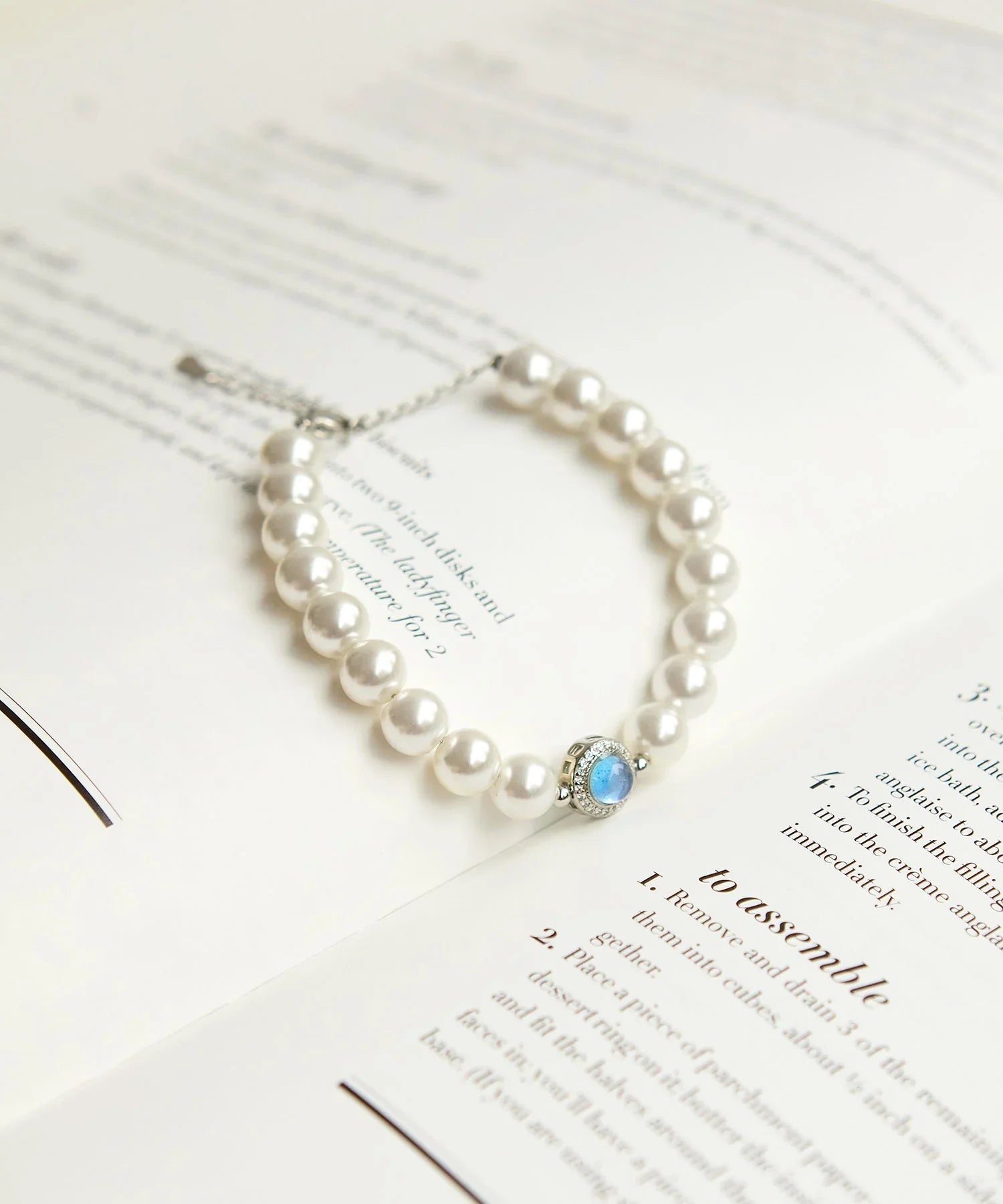 【当日発送】パールブルーストーン ブレスレット