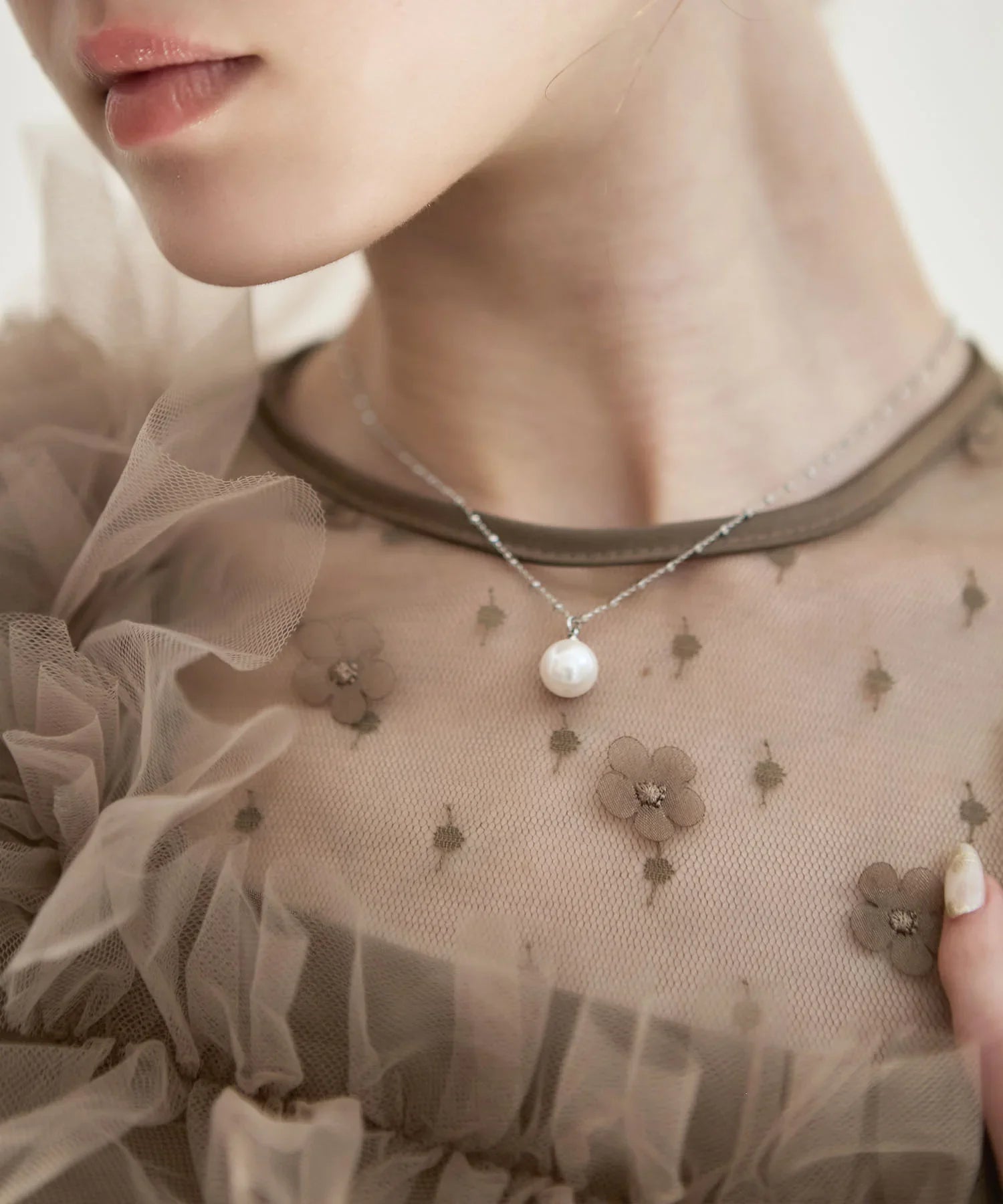 【SOLD OUT】シルバーチェーンパールネックレス