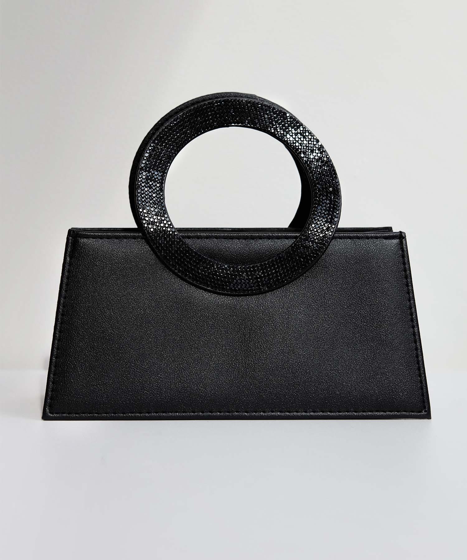 【一部当日発送】フラワービジューラウンドハンドル2wayバッグ