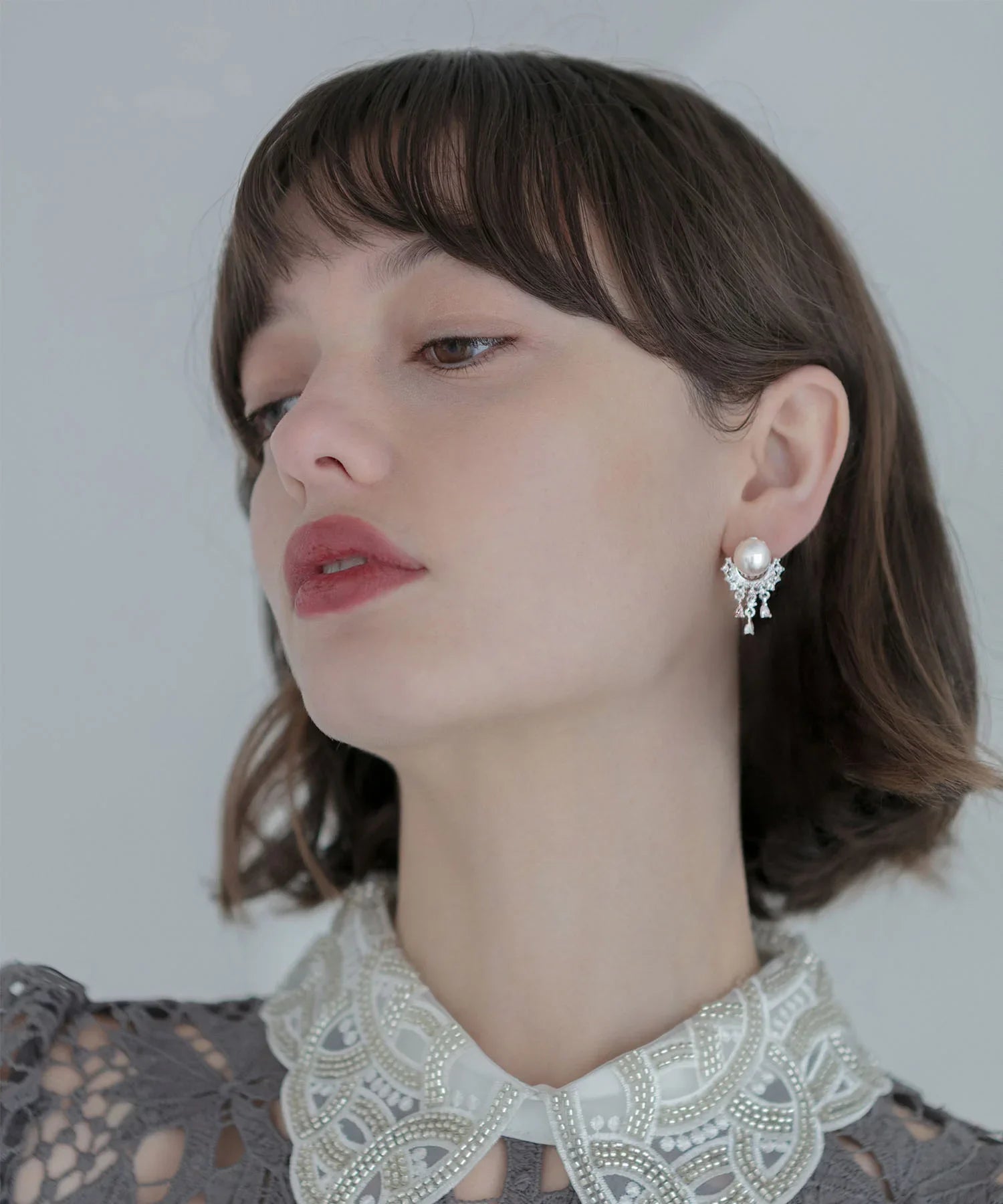 【当日発送】パールドロップビジューピアス