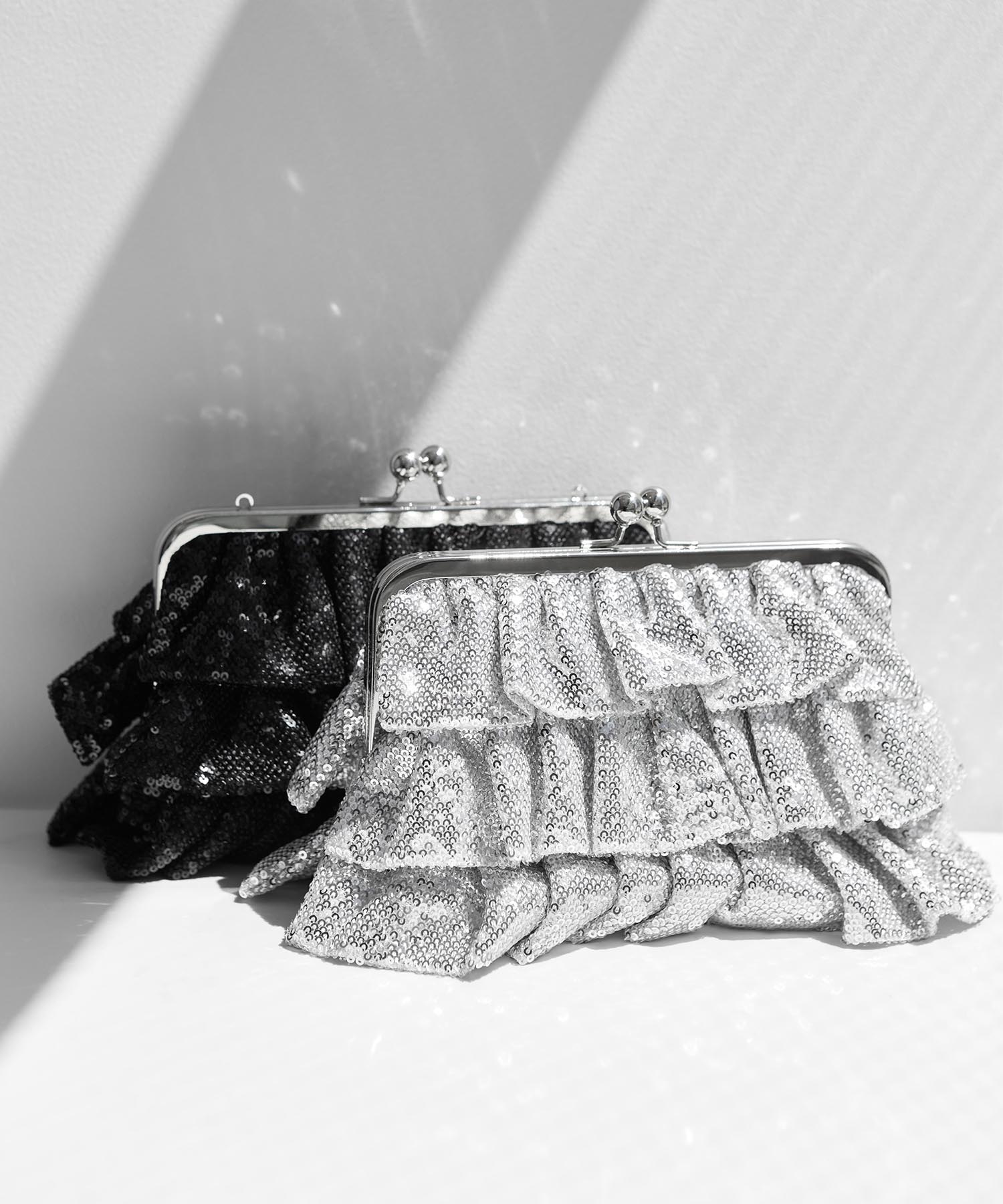 【当日発送】スパンコールフリルデザイン2WAYバッグ