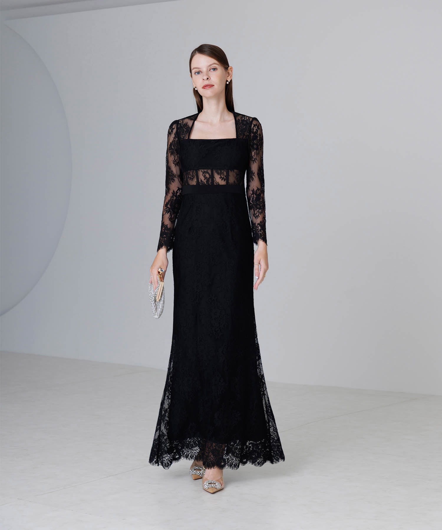 【LEJA LUXE】レースチューブデザインマーメイドドレス