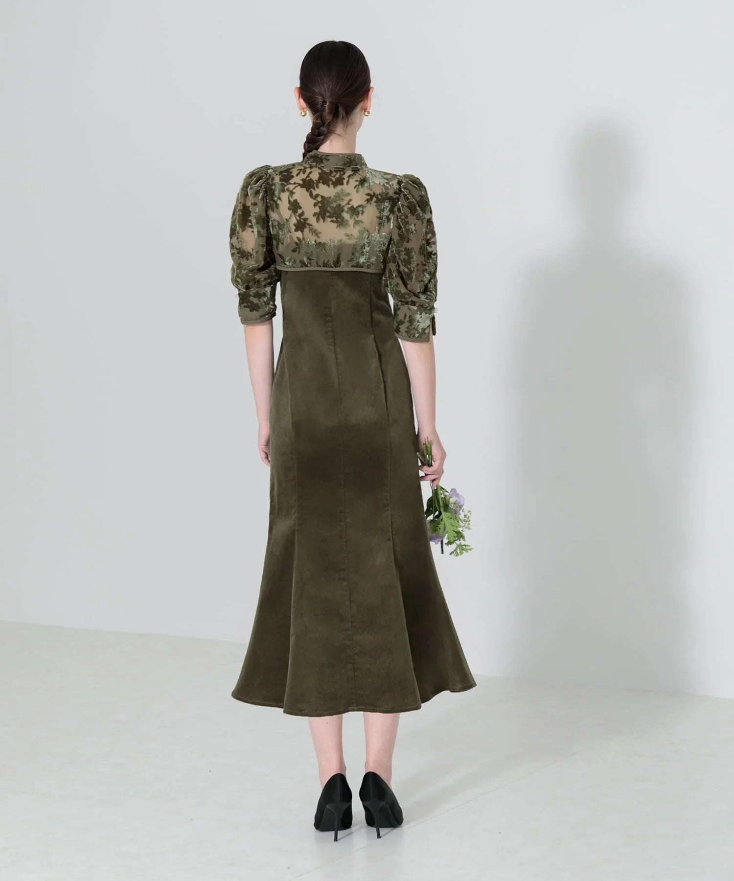 【当日発送】花柄ボレロセットアップマーメイドワンピースドレス