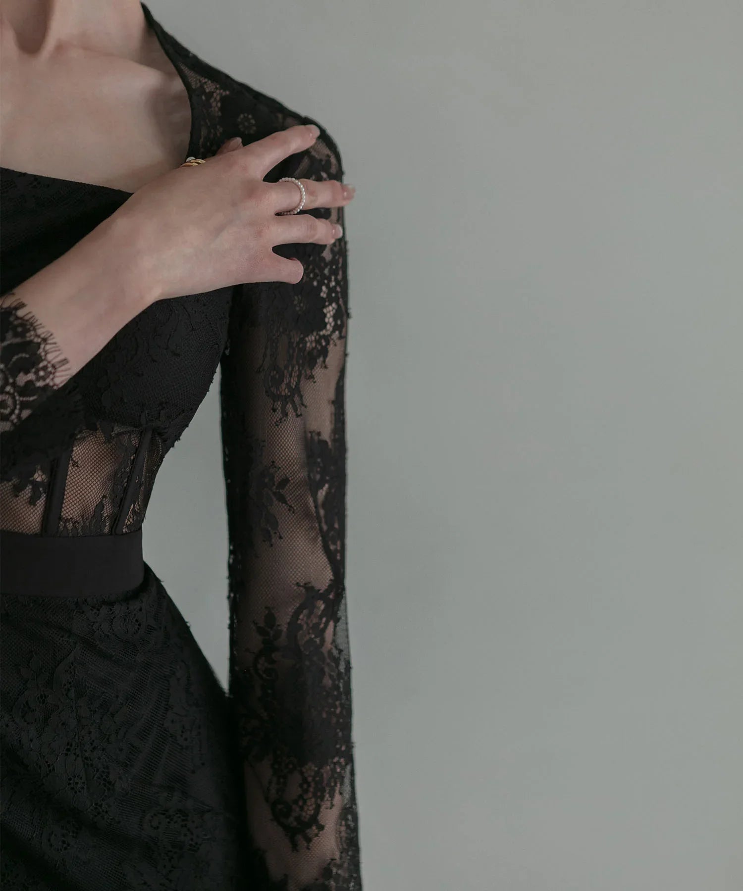 【LEJA LUXE】レースチューブデザインマーメイドドレス