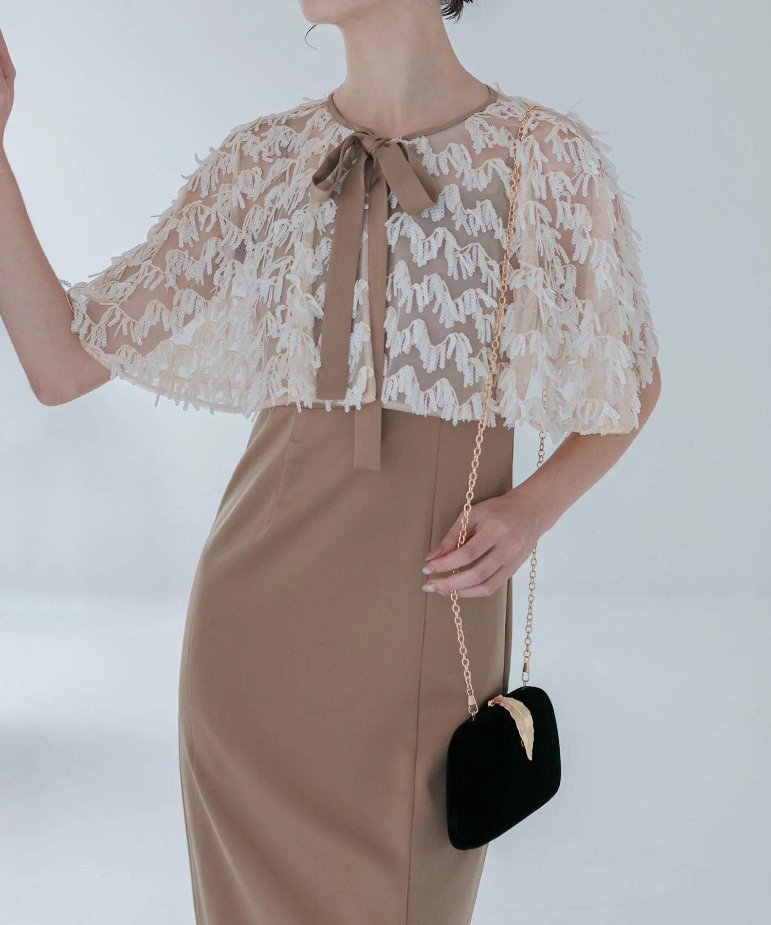 【SOLD OUT】リーフモチーフ2WAYベロアバッグ