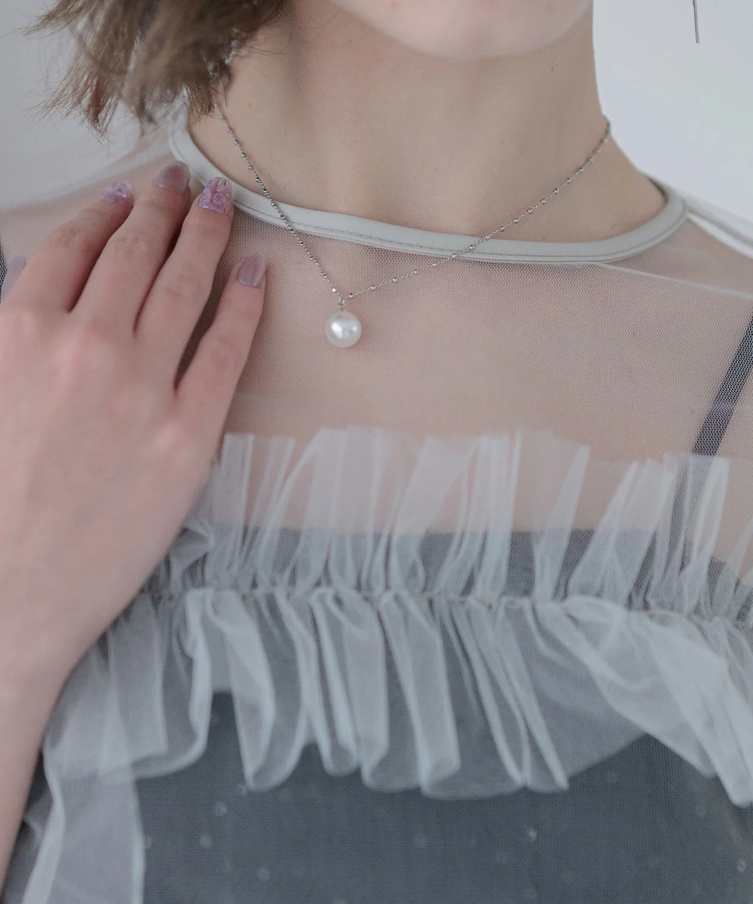 【SOLD OUT】シルバーチェーンパールネックレス