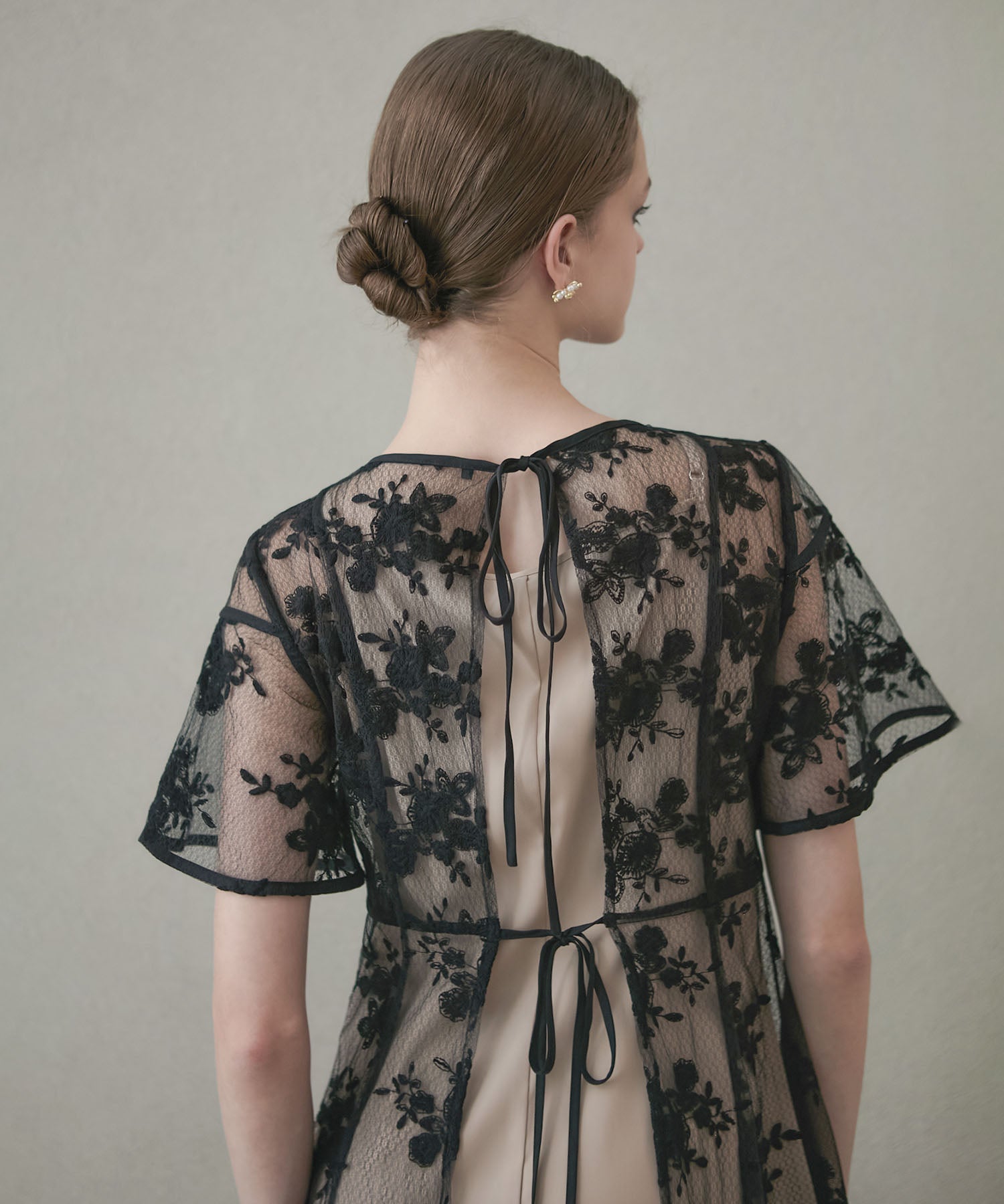 【当日発送】花柄バックリボンワンピースセットアップワンピースドレス