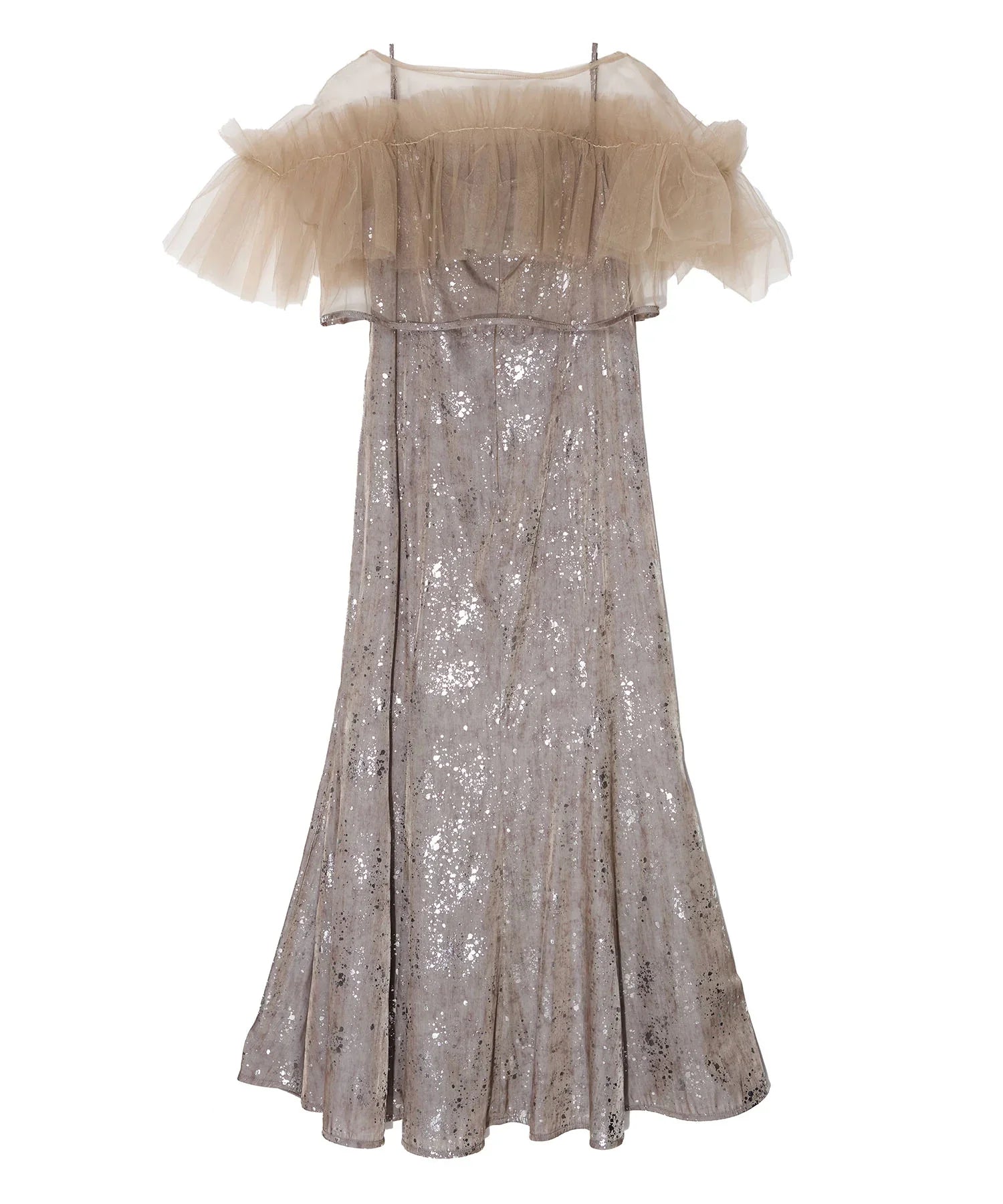 【当日発送】チュールフリルボレロペイントマーメイドワンピースドレス