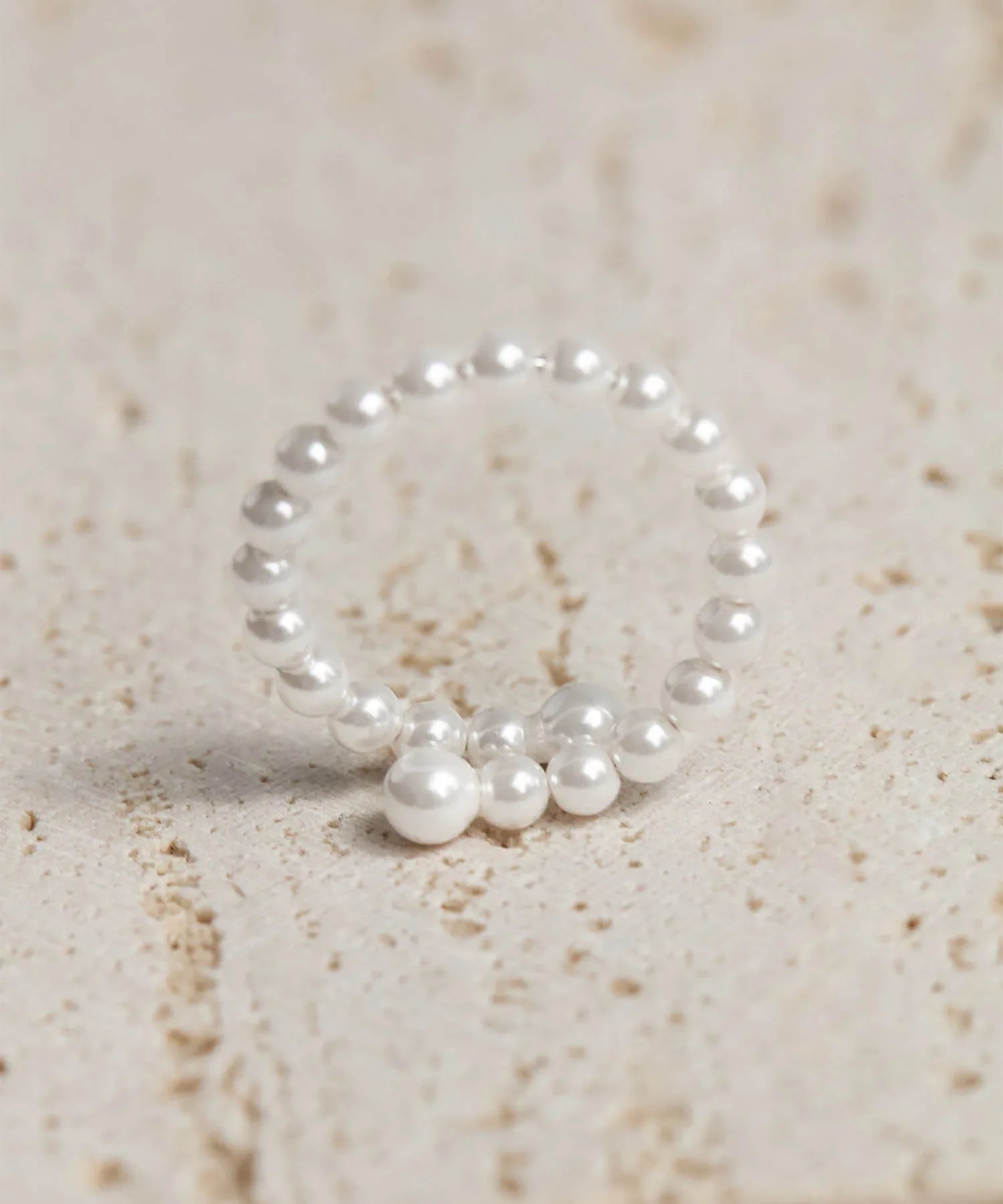 【当日発送】パールダブルラインデザインリング