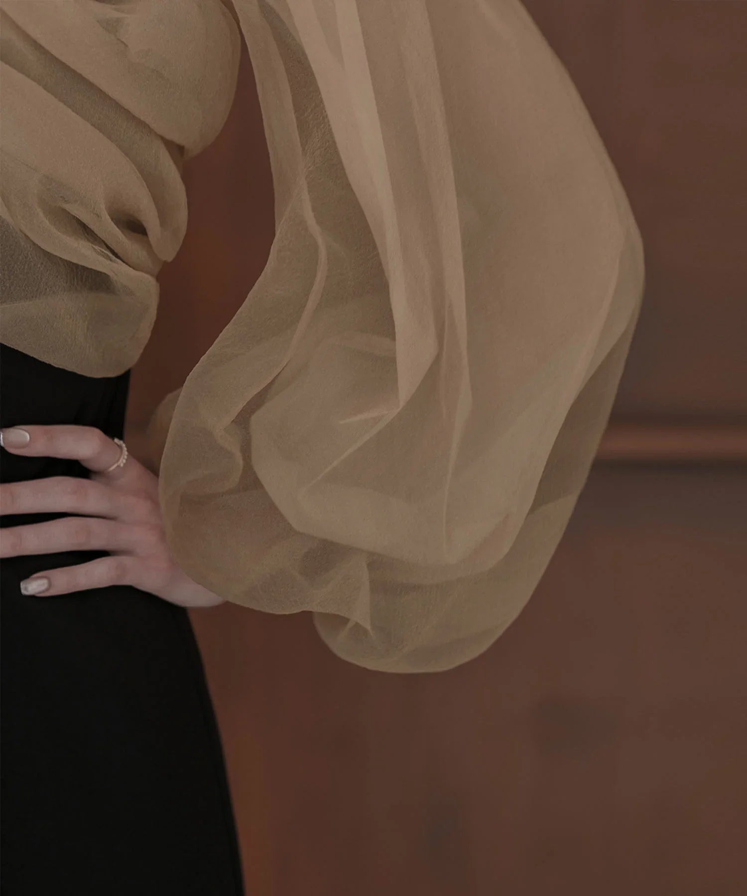 【当日発送】フロントリボンチュールIラインワンピースドレス