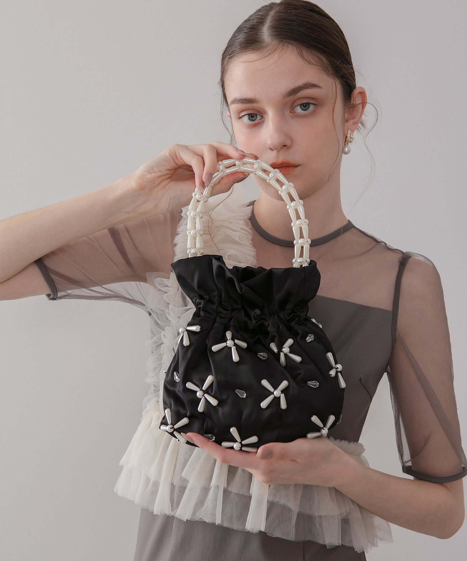 【当日発送】パールビーズハンドルバッグ