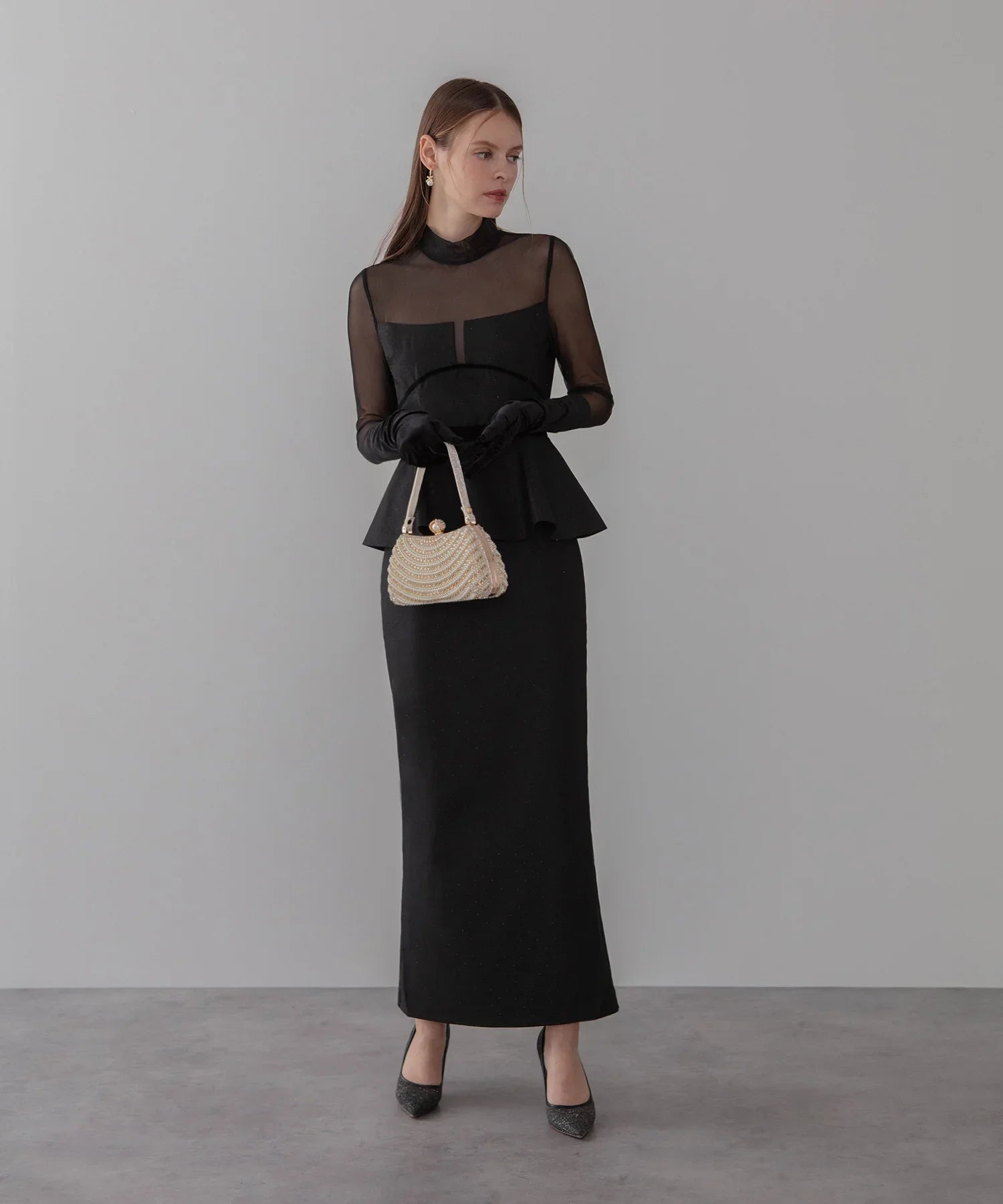 【LEJA LUXE】チュールペプラムベロアグローブIラインドレス