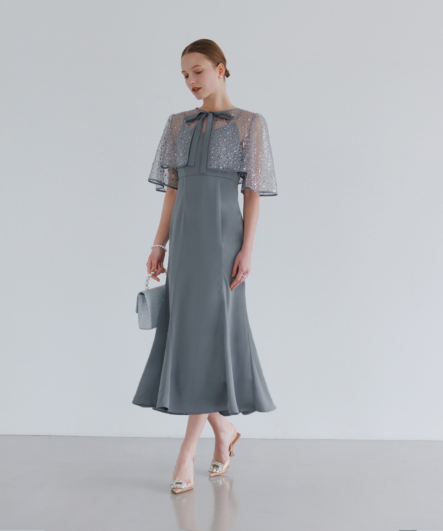 【当日発送】スパンコールビジューボレロマーメイドワンピースドレス