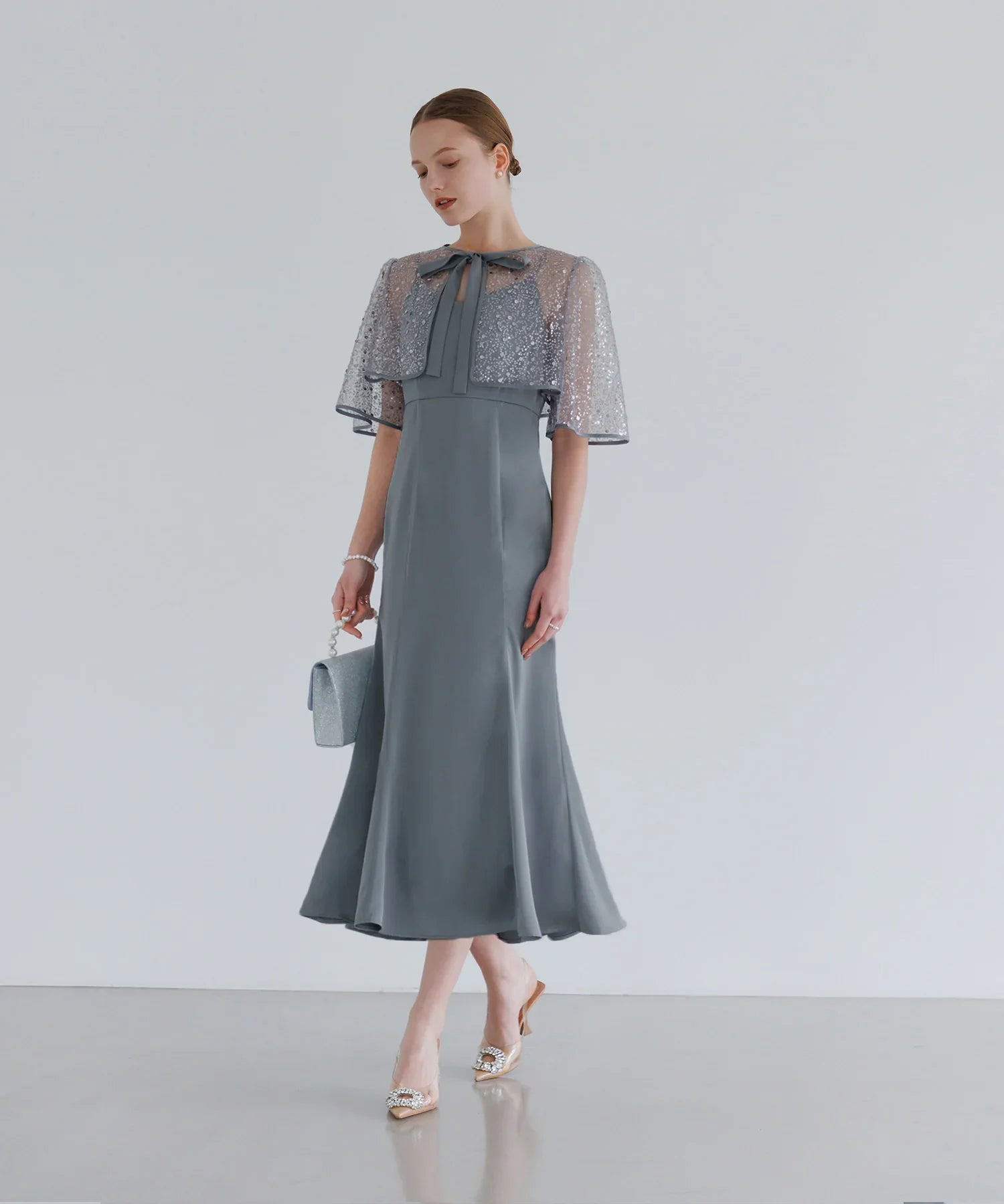 【当日発送】スパンコールビジューボレロマーメイドワンピースドレス