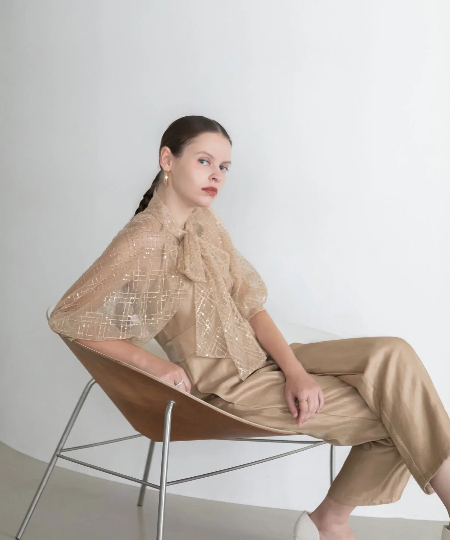 【當天出貨】圓點亮片緞帶波羅呢連身裙